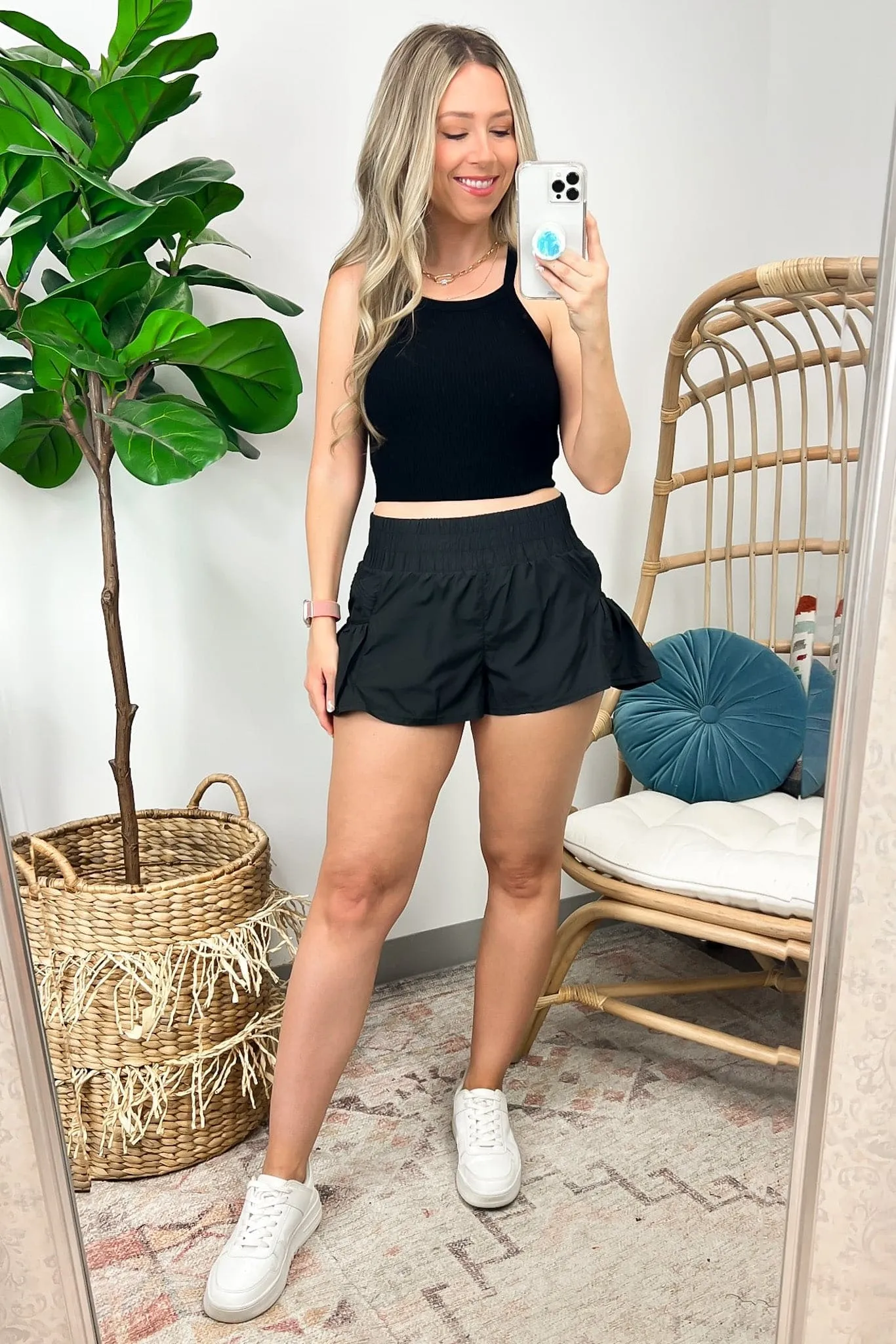 So Flirty Smocked Active Shorts - FINAL SALE