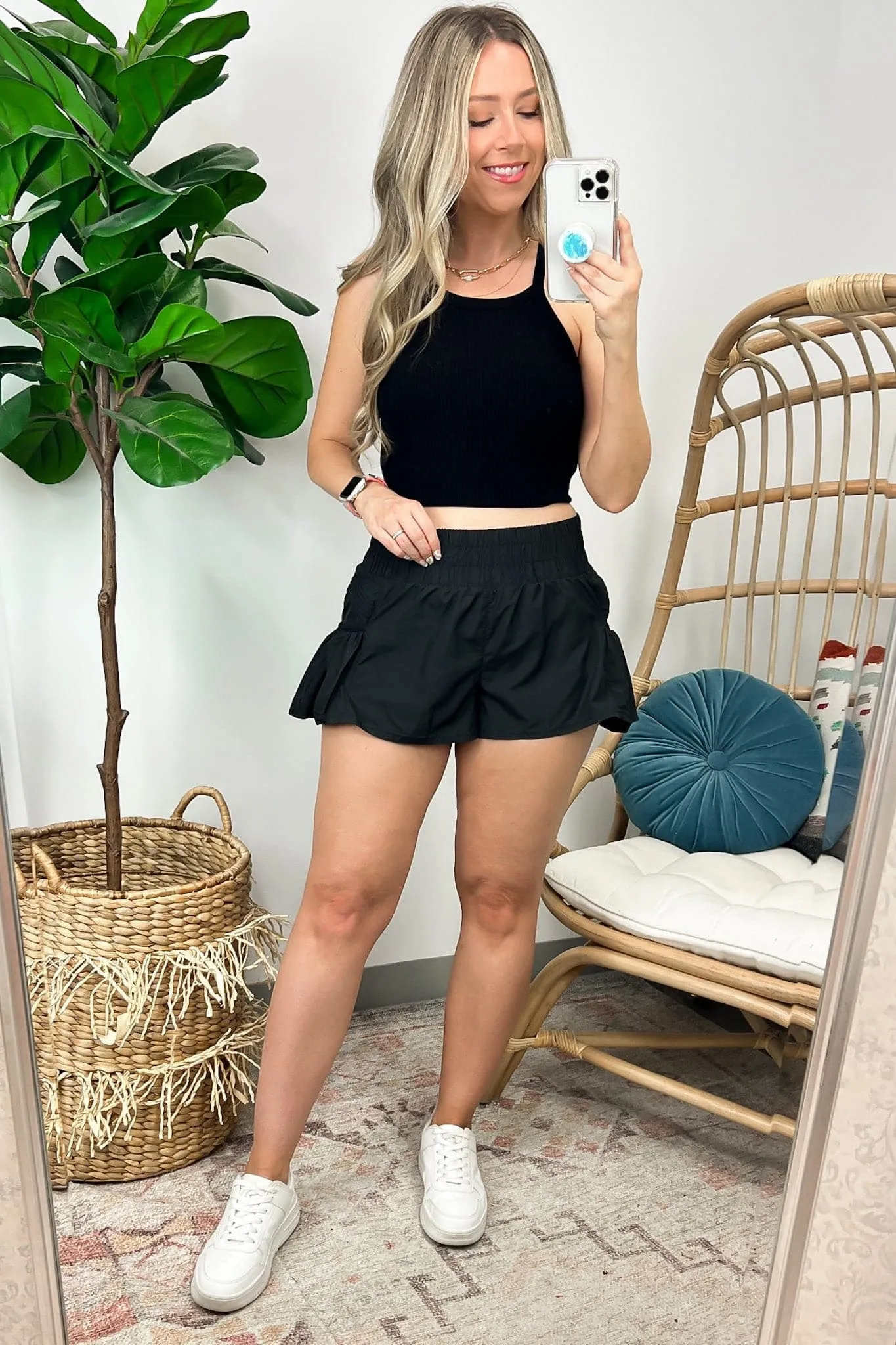 So Flirty Smocked Active Shorts - FINAL SALE
