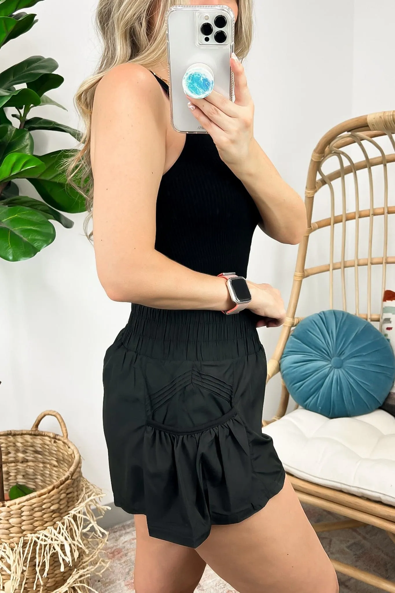 So Flirty Smocked Active Shorts - FINAL SALE