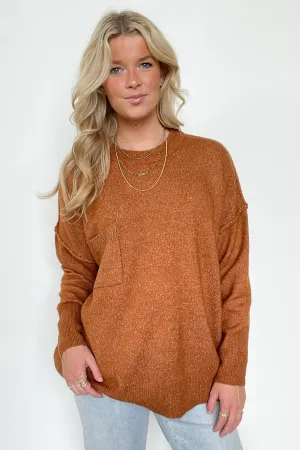 Soft Horizon High Low Hem Pocket Sweater - BACK IN STOCK