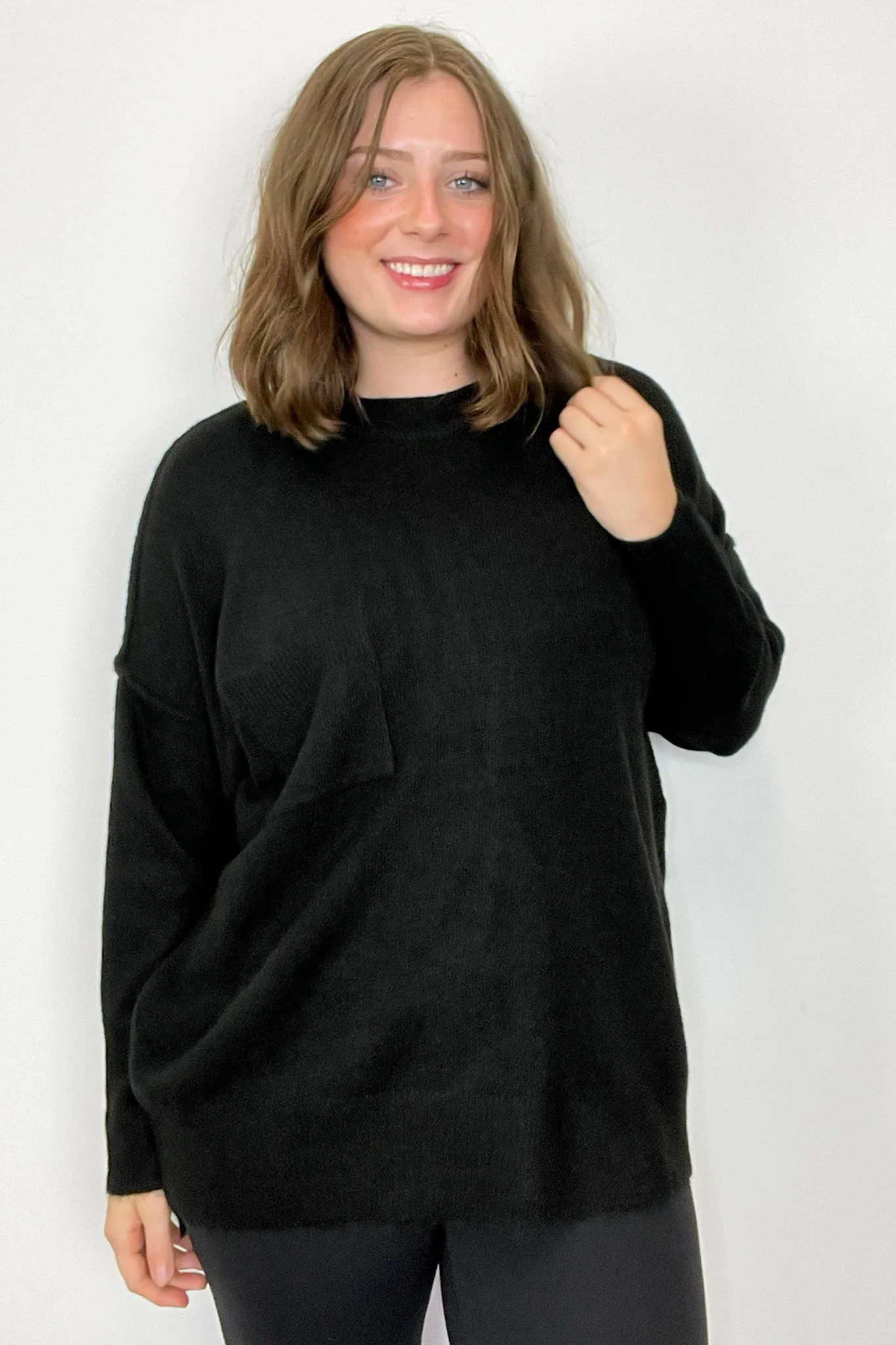 Soft Horizon High Low Hem Pocket Sweater - BACK IN STOCK