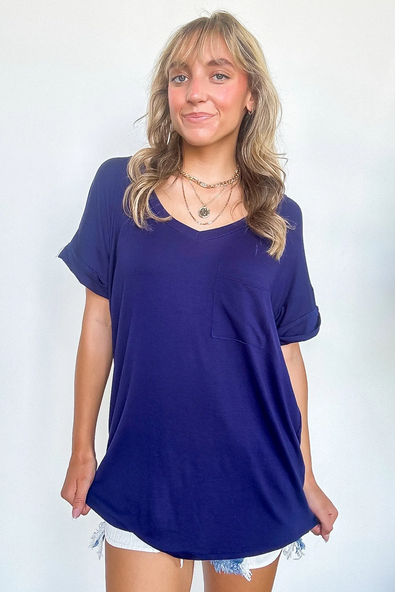 Soft Life V-Neck Pocket Tee