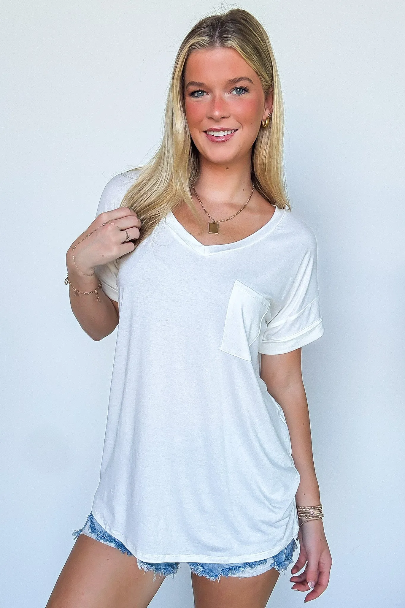 Soft Life V-Neck Pocket Tee