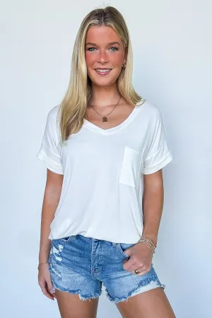 Soft Life V-Neck Pocket Tee