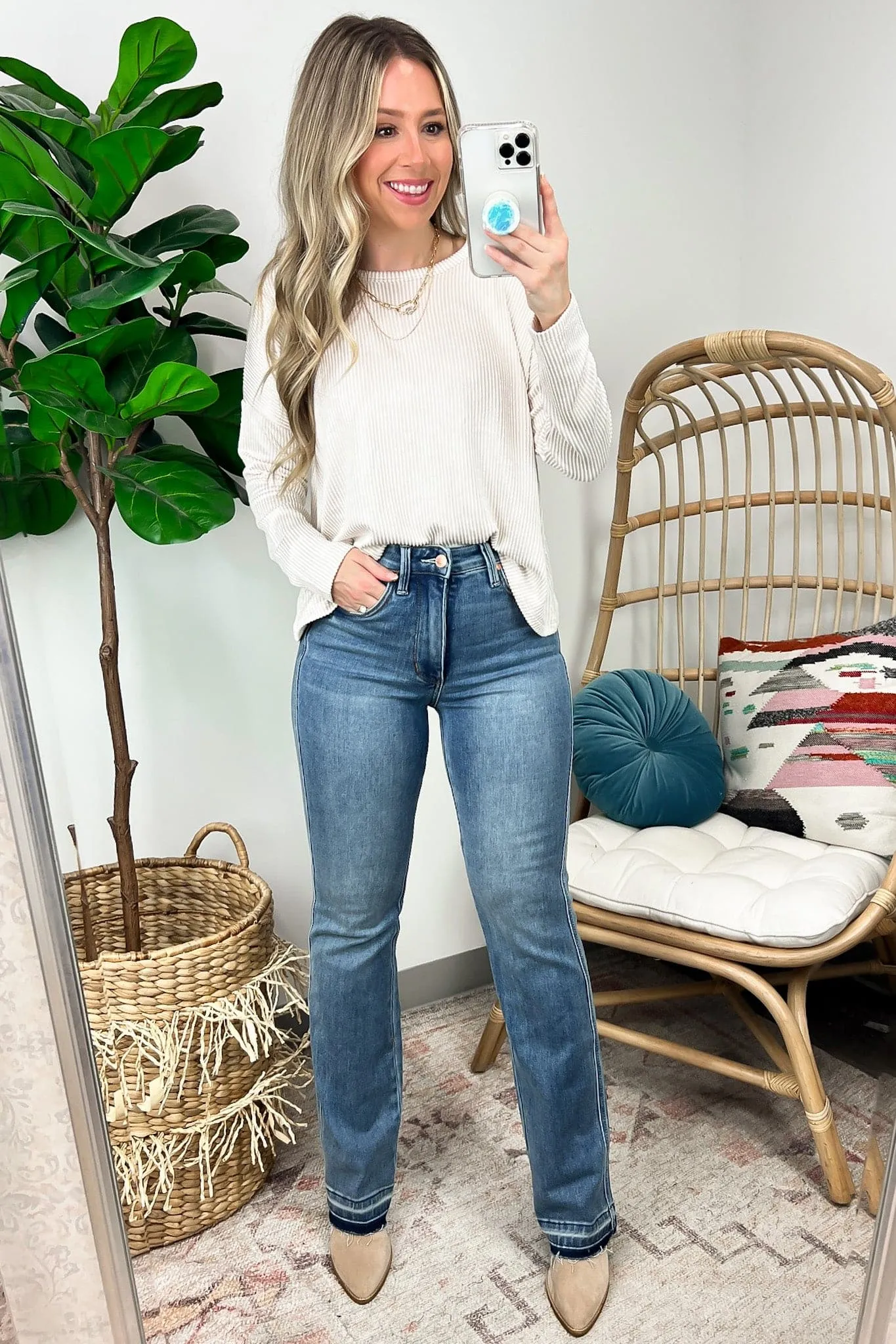Sophia High Waist Control Top Slim Boot Jeans - Judy Blue