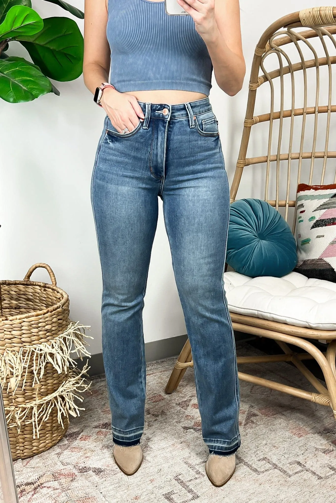 Sophia High Waist Control Top Slim Boot Jeans - Judy Blue