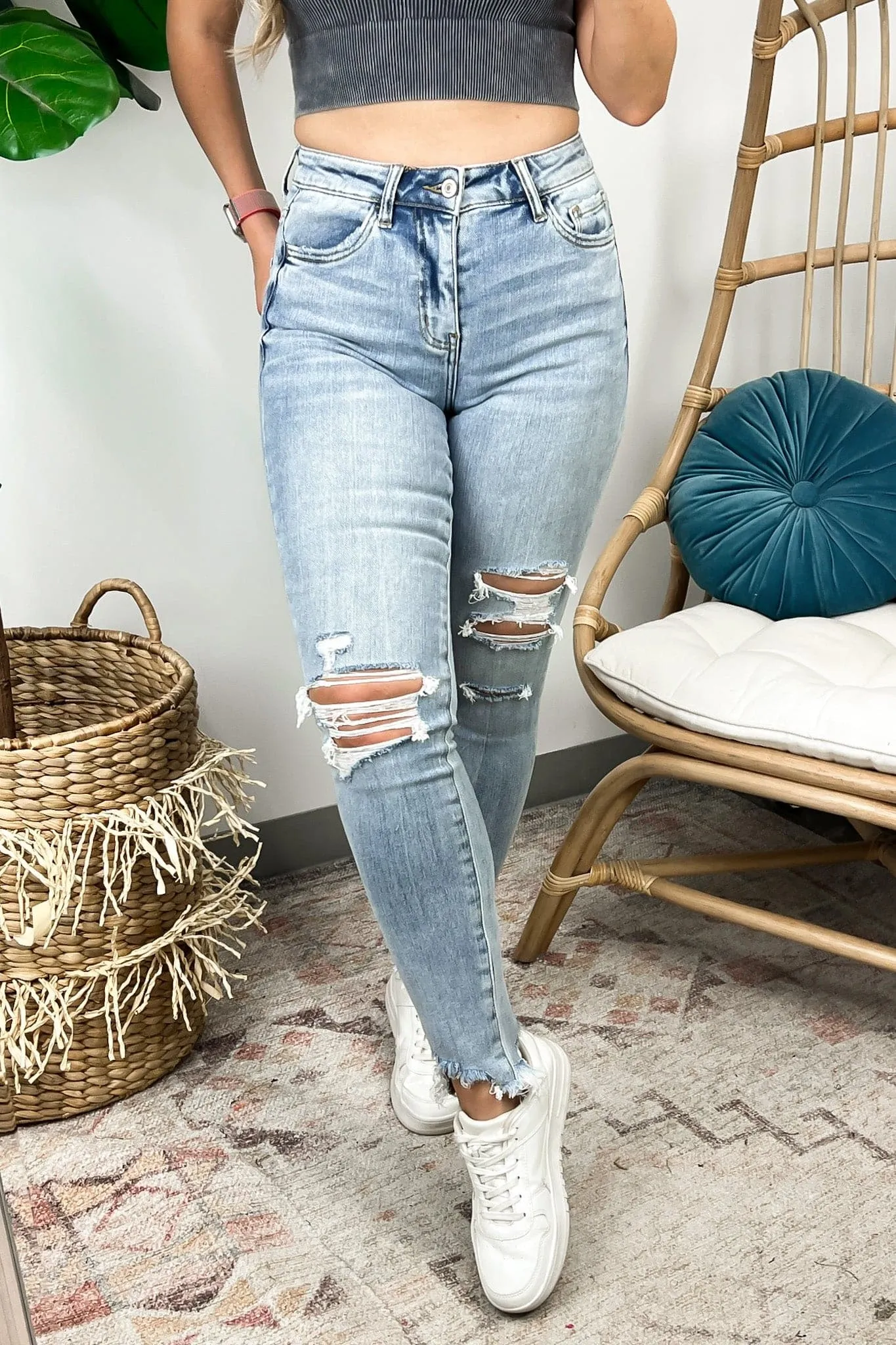Sorai High Rise Distressed Skinny Jeans - FINAL SALE