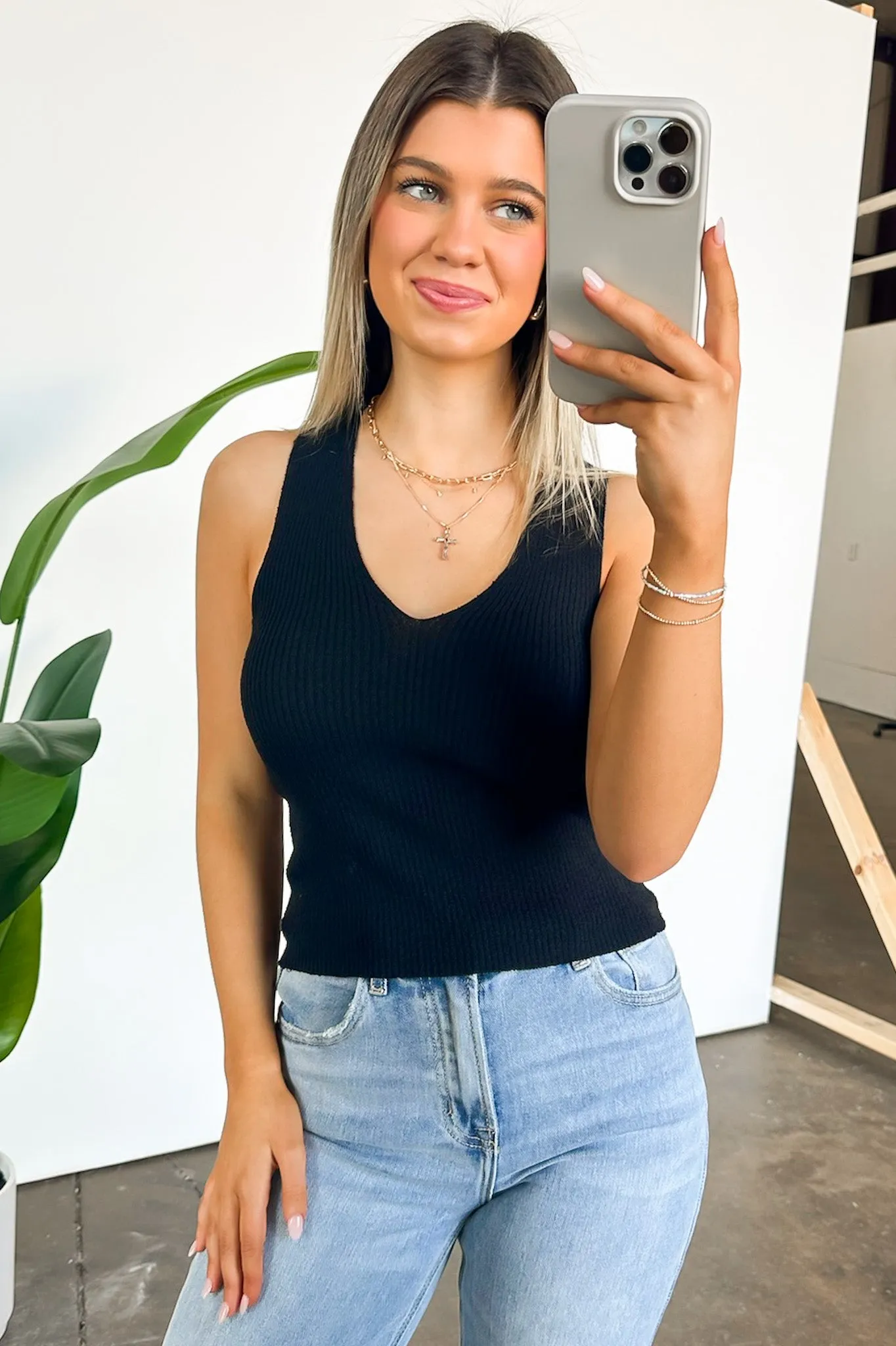 Sotelo V-Neck Knit Tank Top - FINAL SALE