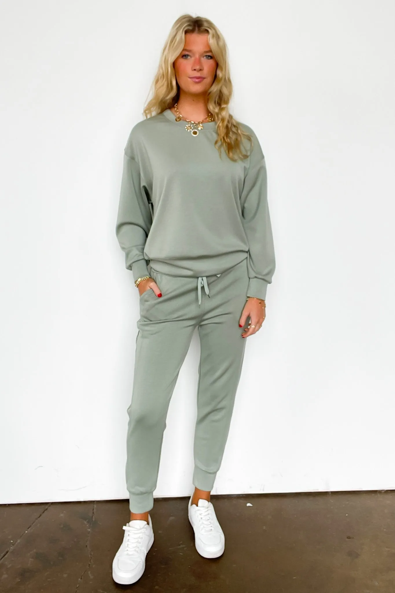 Sporty Chic Scuba Knit Crewneck Sweatshirt - FINAL SALE