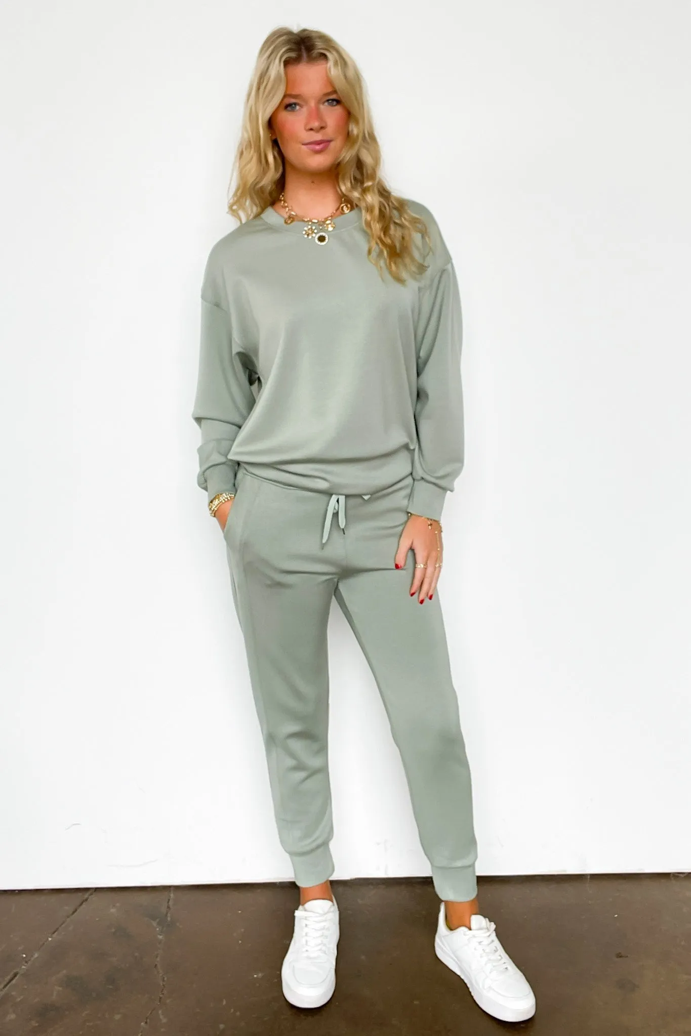 Sporty Chic Scuba Knit Crewneck Sweatshirt - FINAL SALE