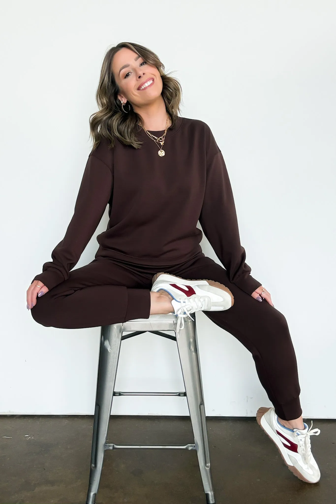 Sporty Chic Scuba Knit Crewneck Sweatshirt - FINAL SALE