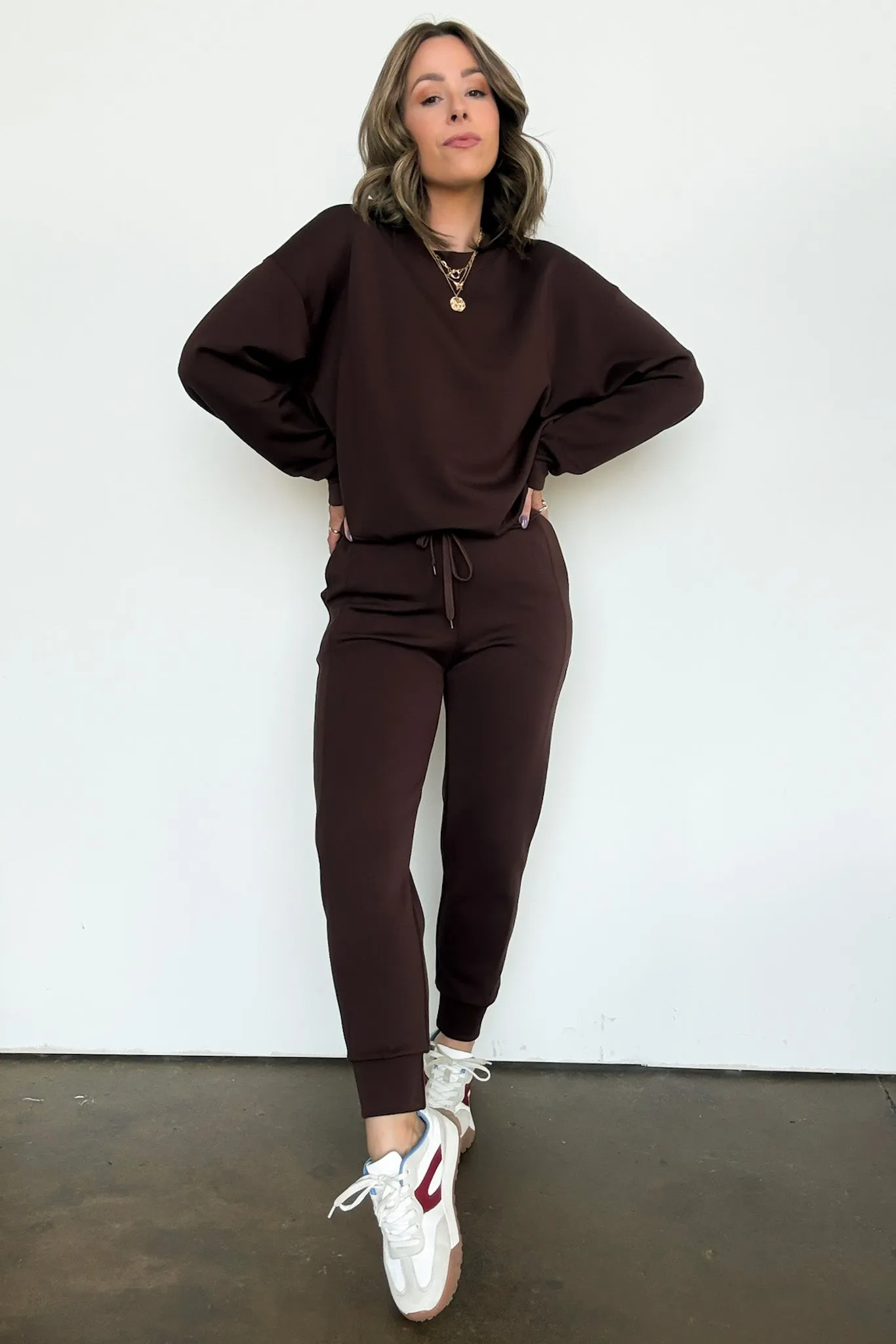 Sporty Chic Scuba Knit Crewneck Sweatshirt - FINAL SALE
