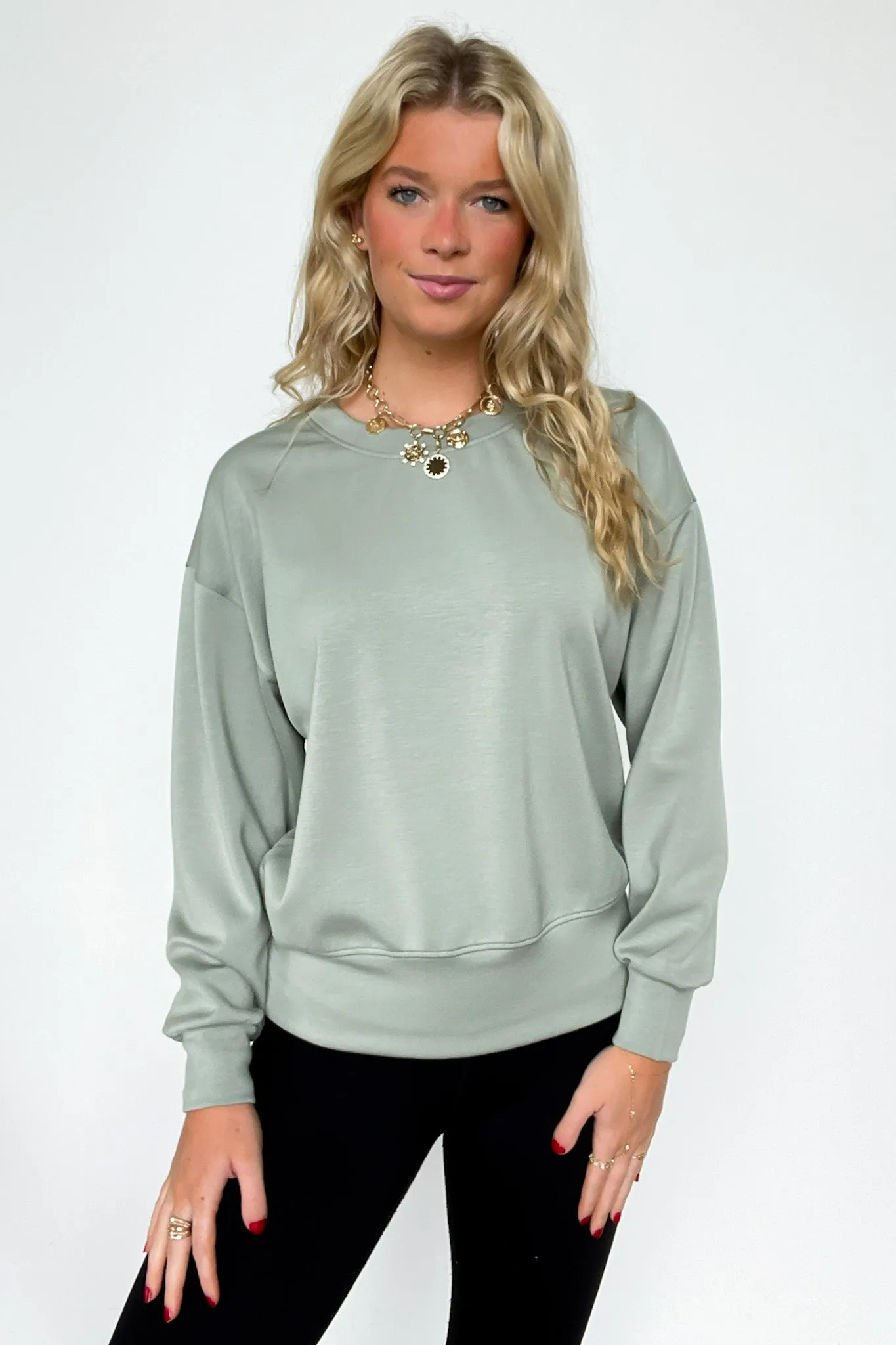Sporty Chic Scuba Knit Crewneck Sweatshirt - FINAL SALE