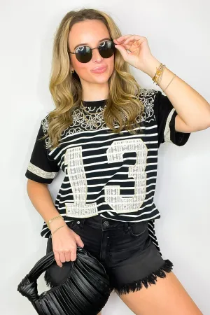 Sporty Spice Lace Patch Embroidered Top