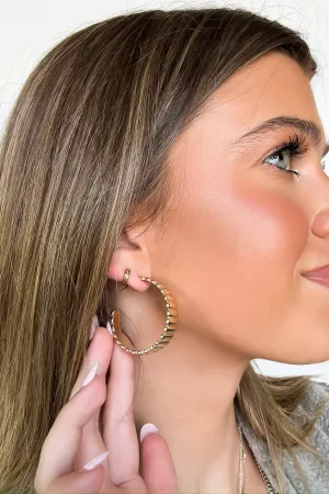 Stylish Intentions Ridged Flat Hoop Earrings