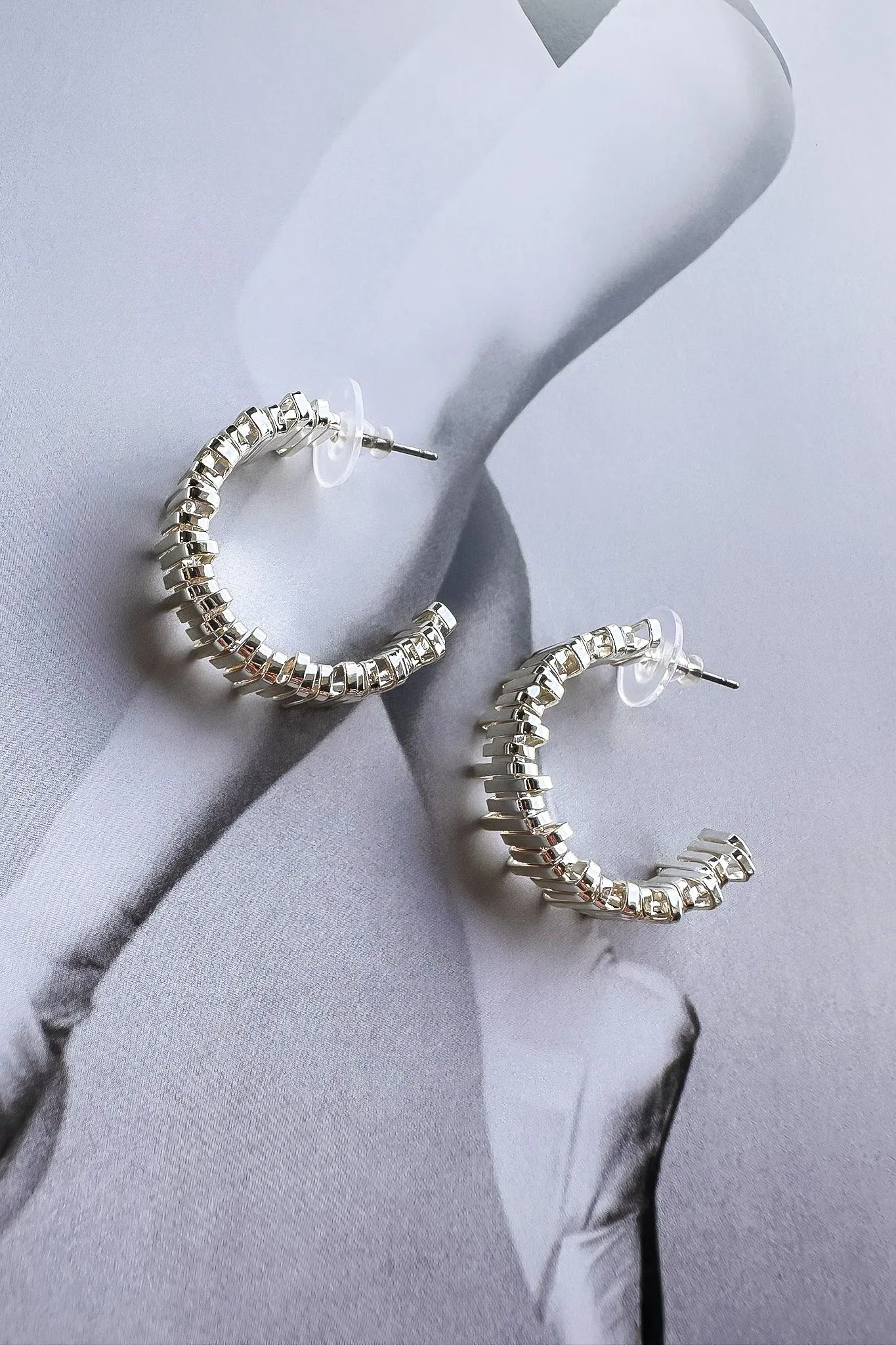 Stylish Link Open Back Hoop Earrings