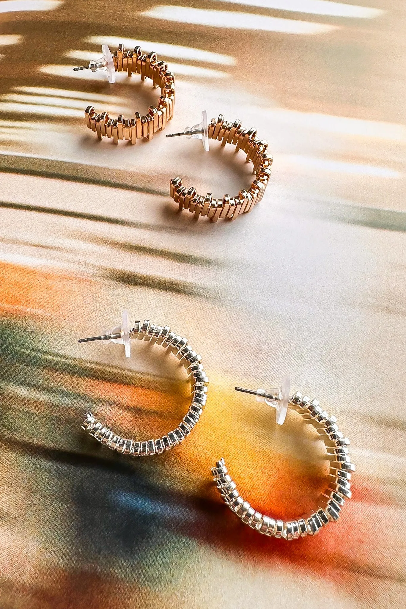 Stylish Link Open Back Hoop Earrings