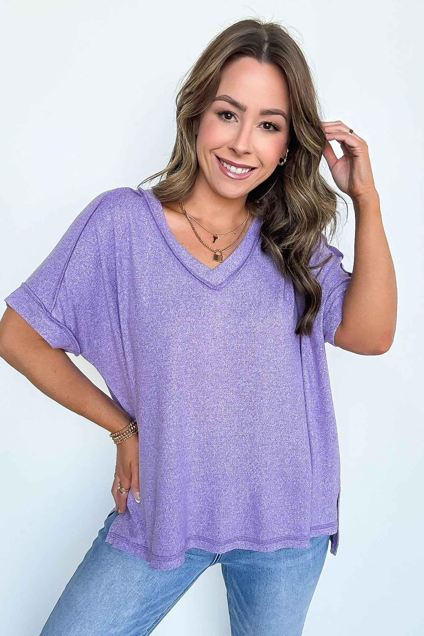 Sunday Morning V-Neck Hacci Knit Tee - BACK IN STOCK