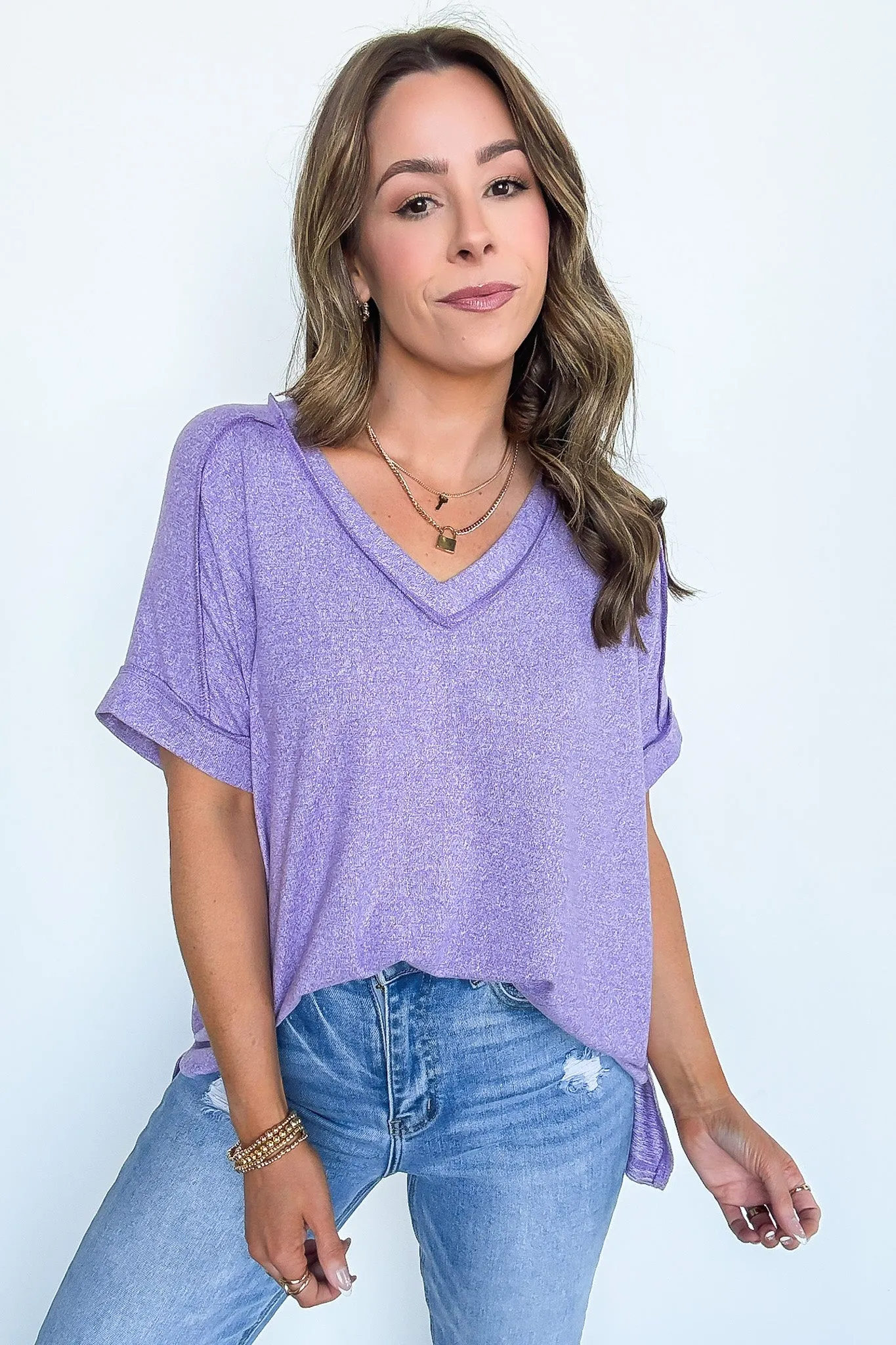 Sunday Morning V-Neck Hacci Knit Tee - BACK IN STOCK