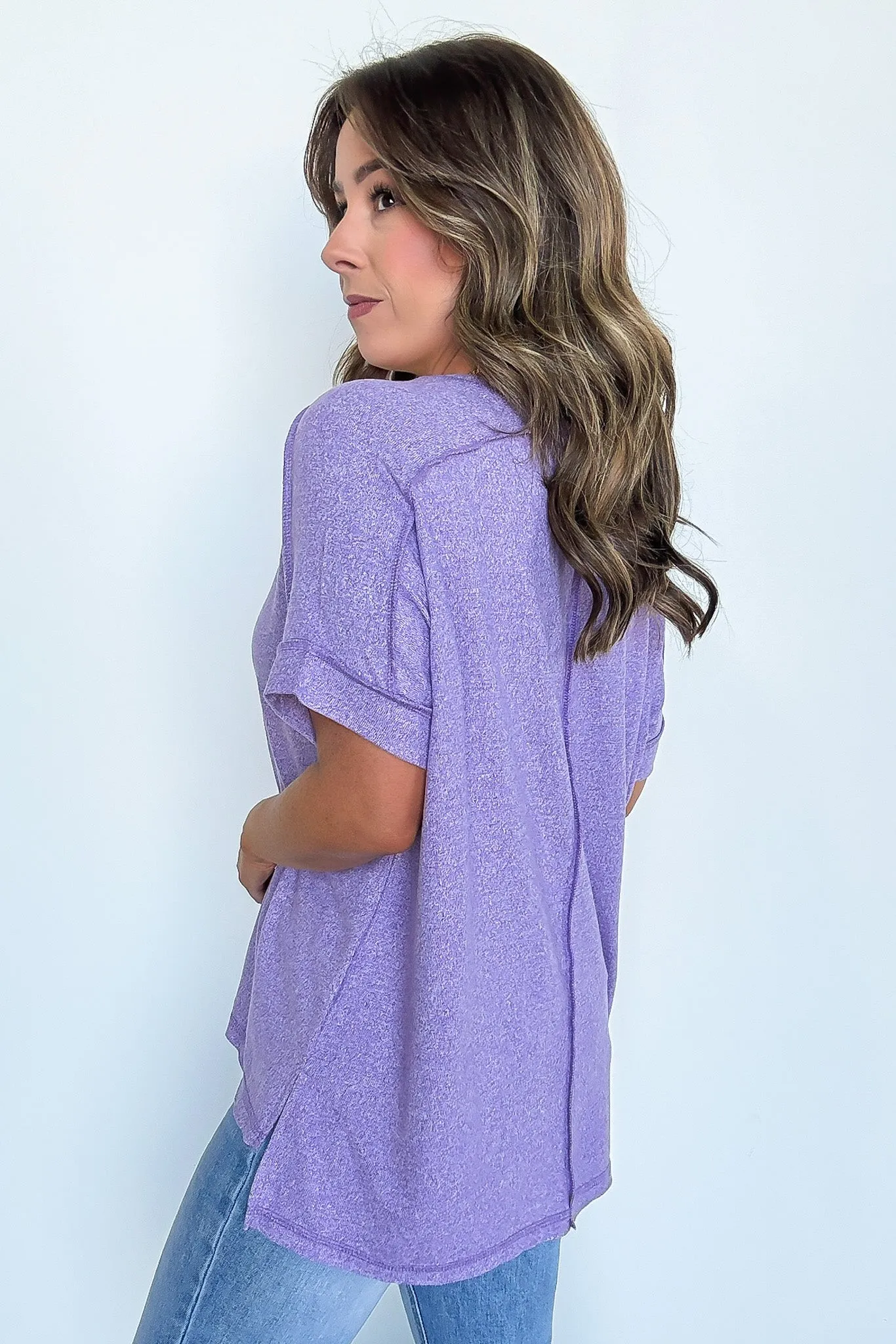 Sunday Morning V-Neck Hacci Knit Tee - BACK IN STOCK
