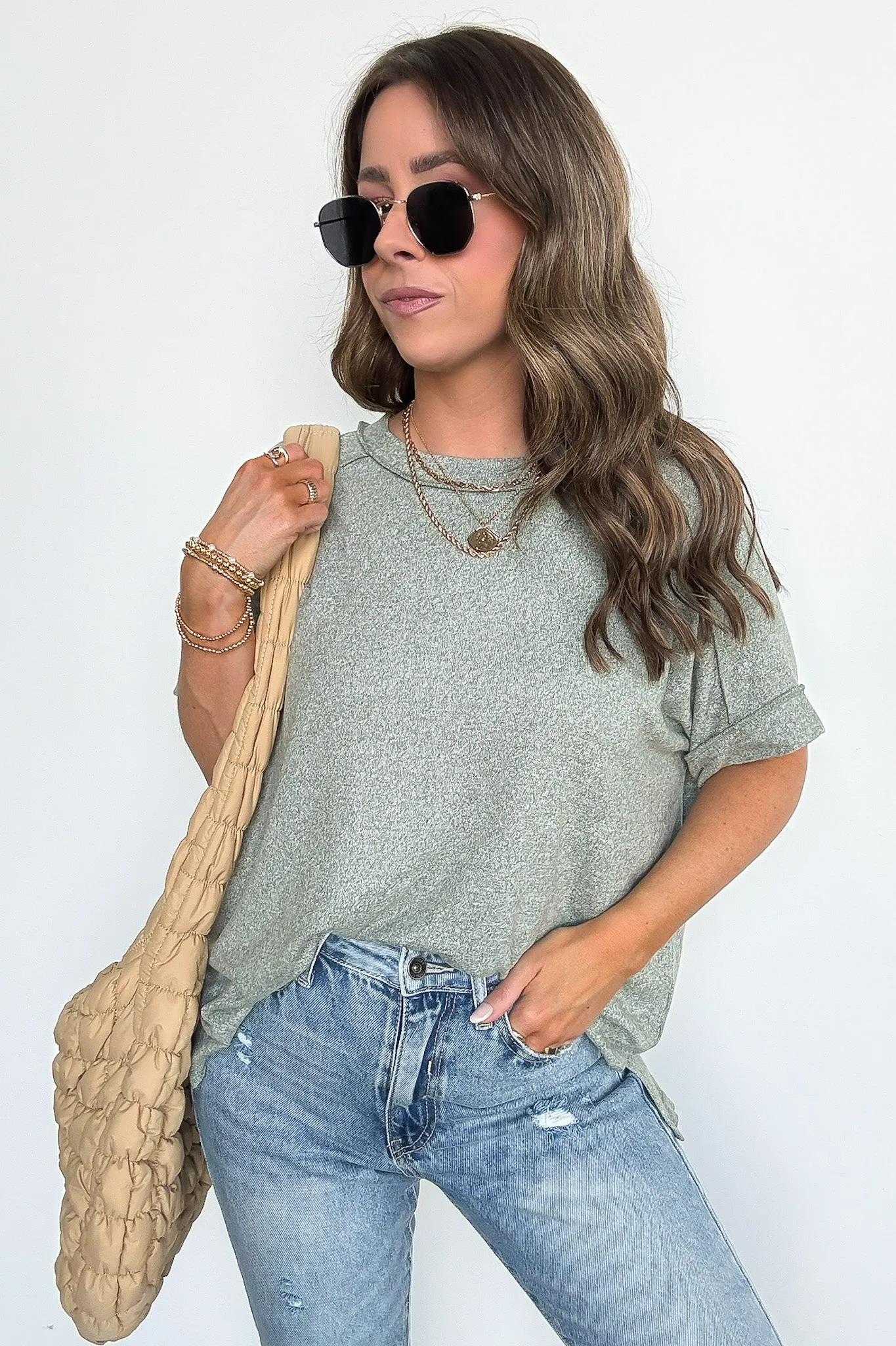 Sunday Muse Melange High Low Tee - BACK IN STOCK
