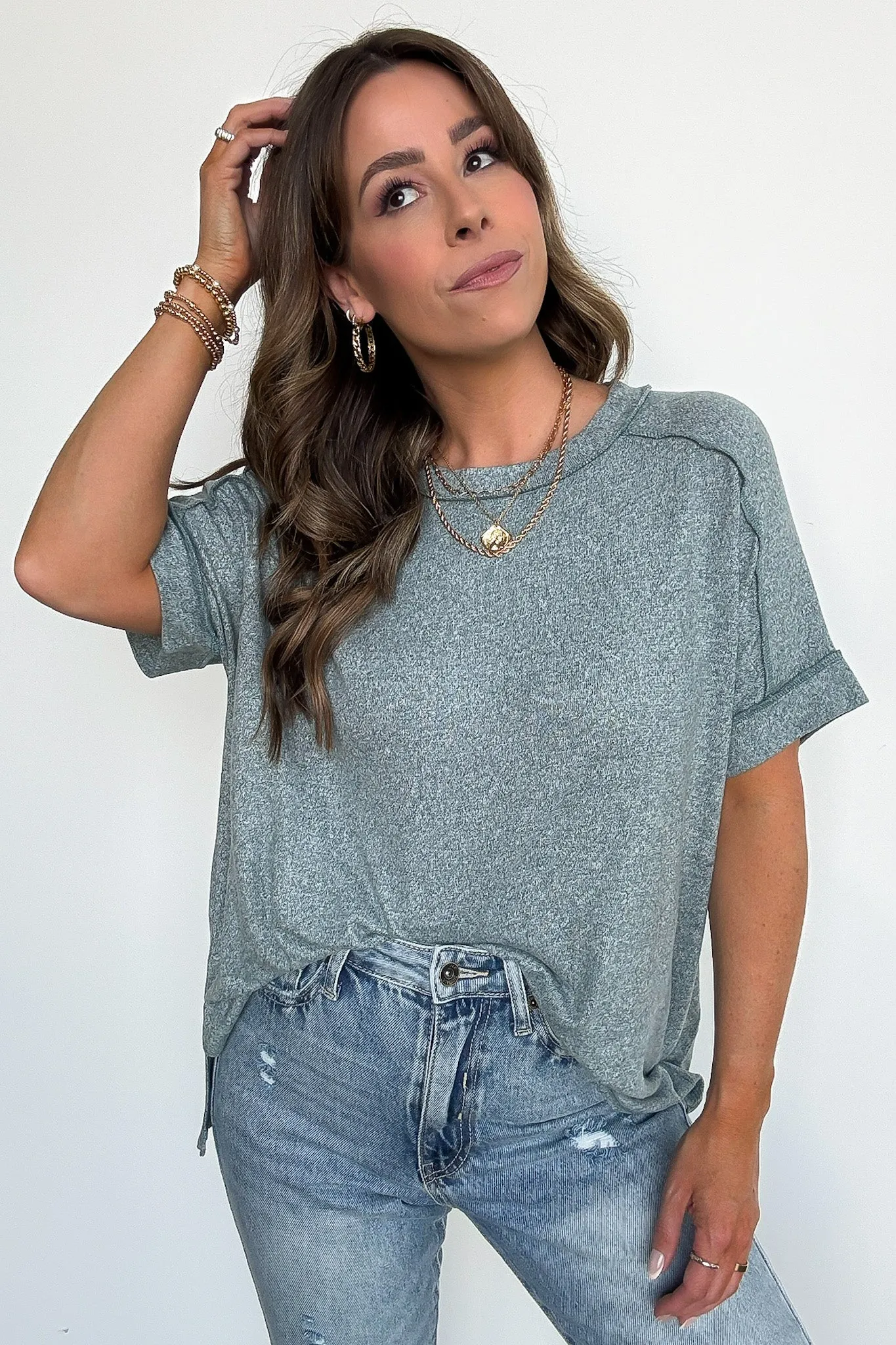 Sunday Muse Melange High Low Tee - BACK IN STOCK