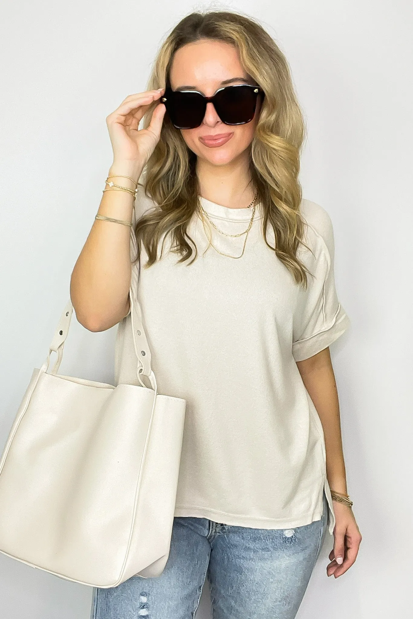 Sunday Muse Melange High Low Tee - BACK IN STOCK