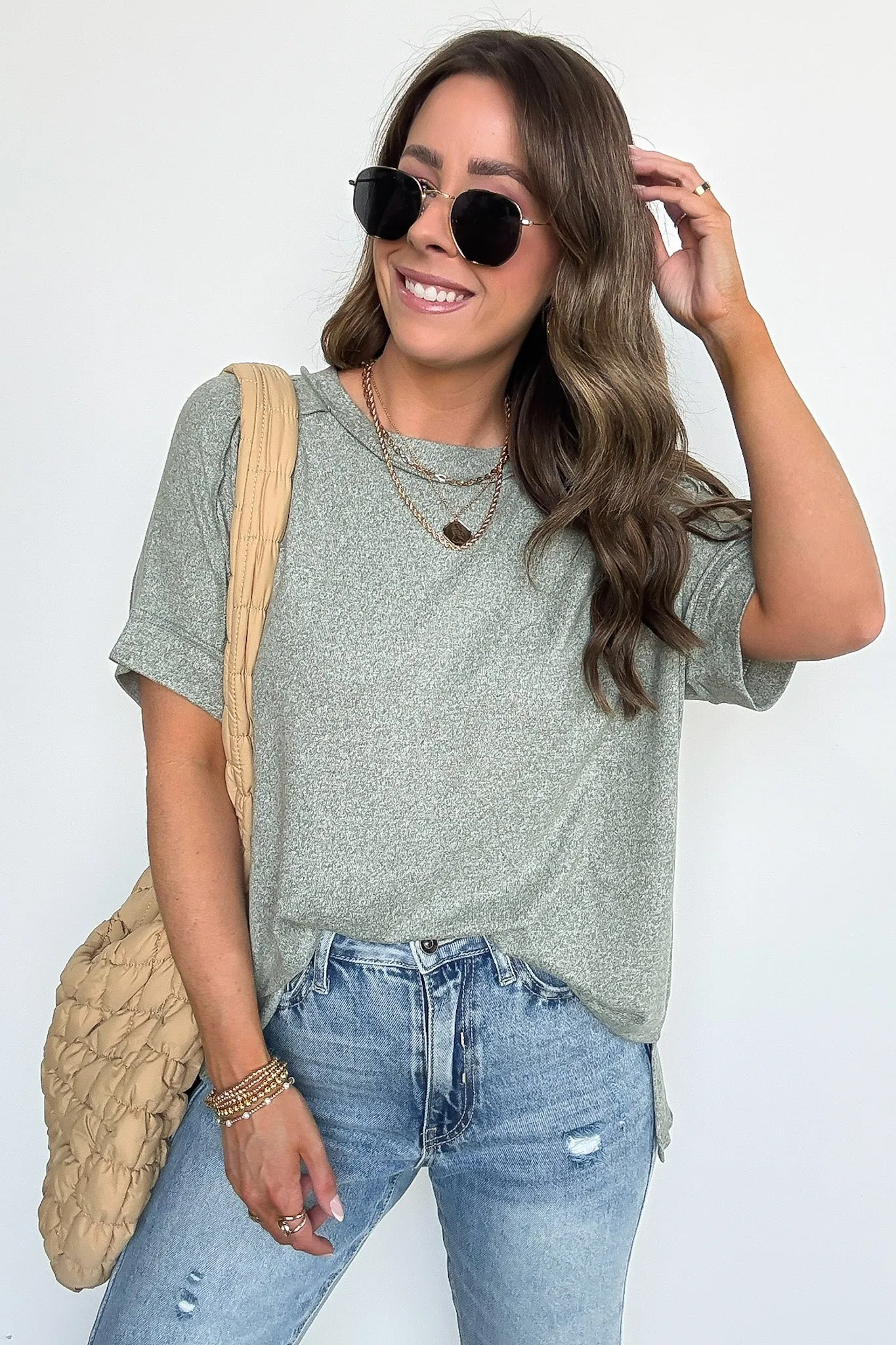 Sunday Muse Melange High Low Tee - BACK IN STOCK