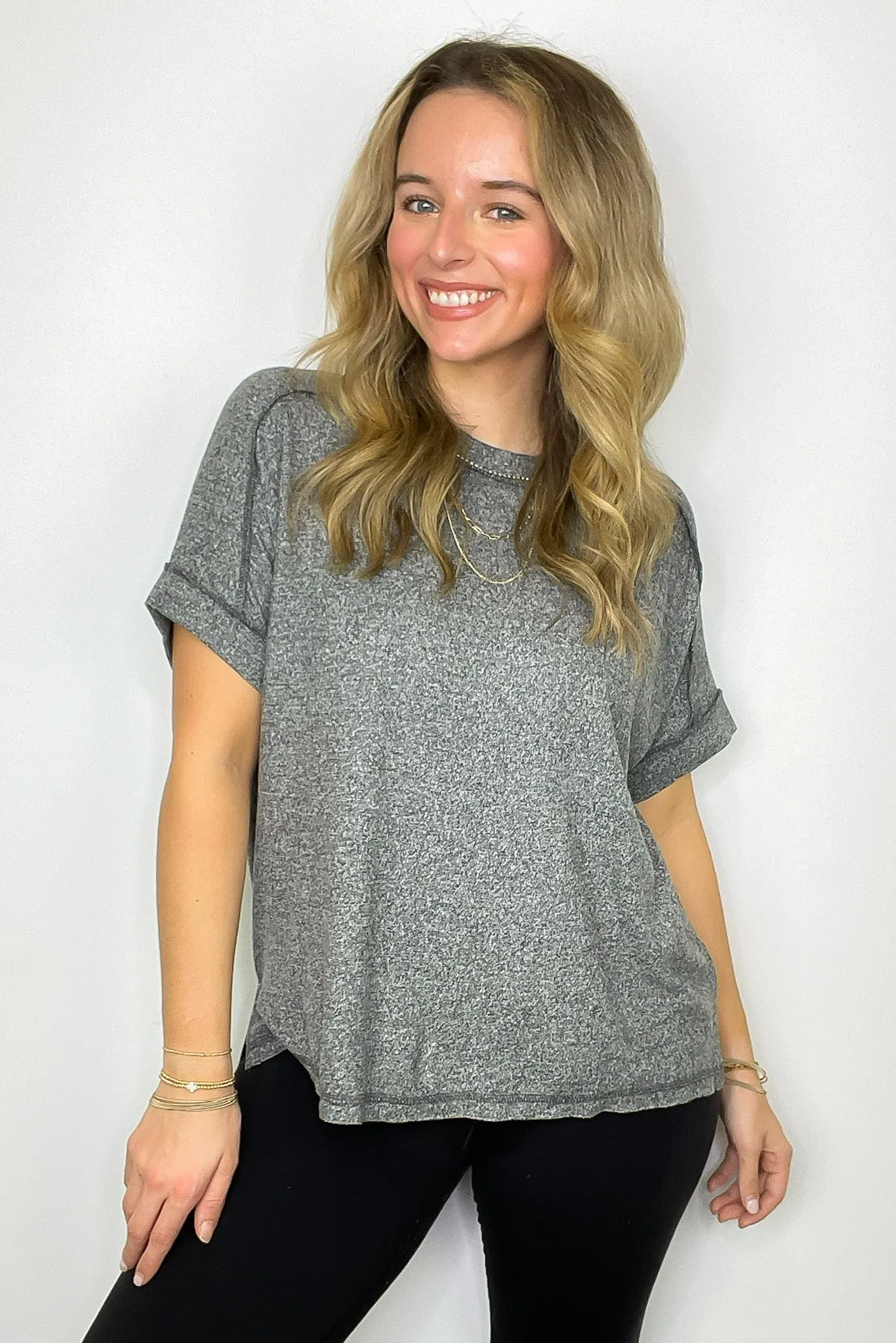 Sunday Muse Melange High Low Tee - BACK IN STOCK