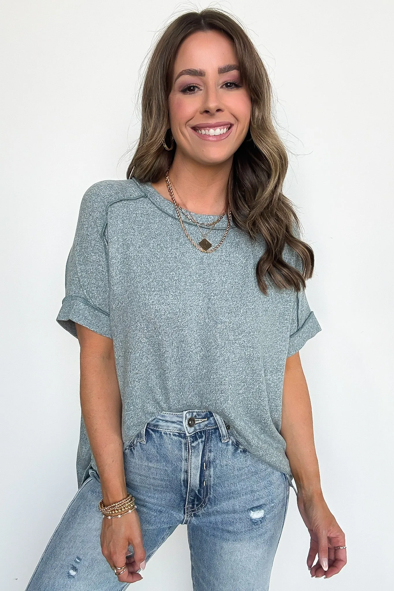 Sunday Muse Melange High Low Tee - BACK IN STOCK