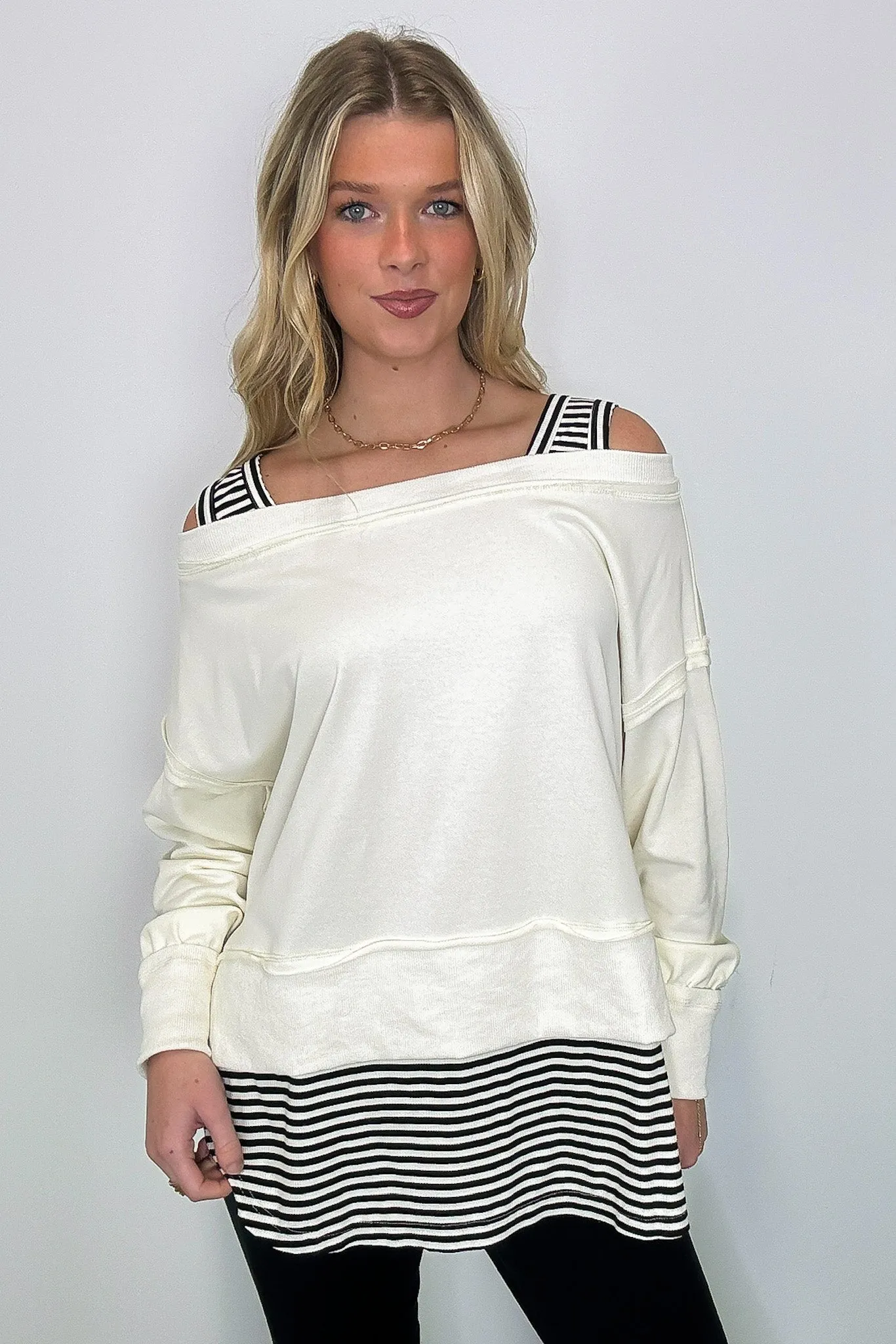 Superior Aesthetic Color Block Striped Top