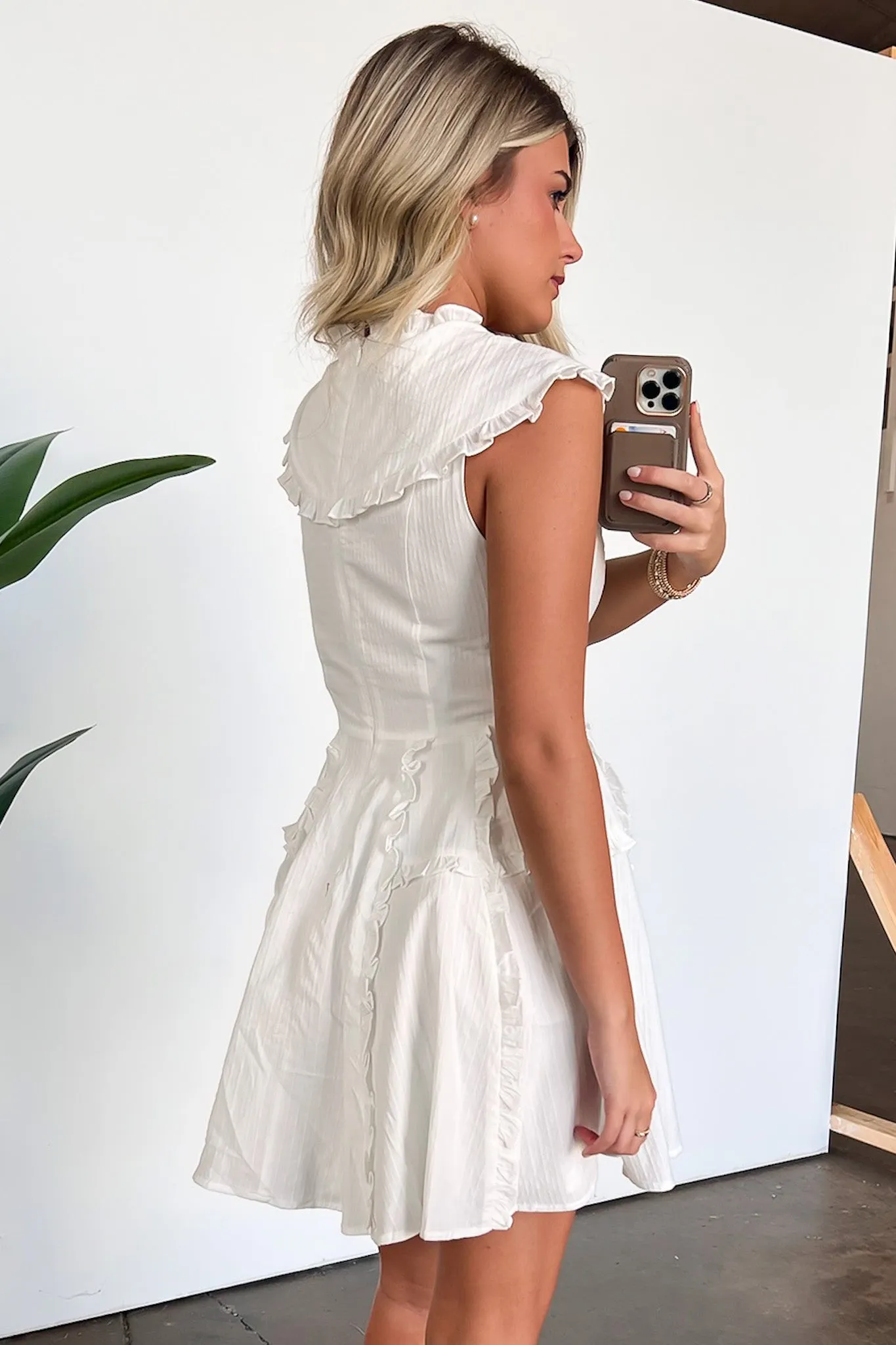 Sweet Wish Ruffle Tim Button Dress - FINAL SALE