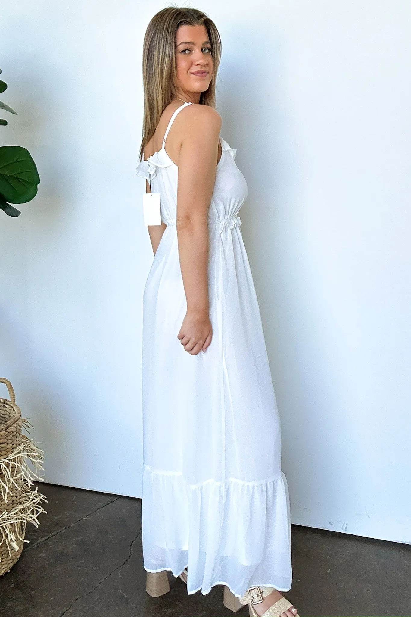 Sweetly Elevated Ruffle and Lace Detail Maxi Dress - FINAL SALE