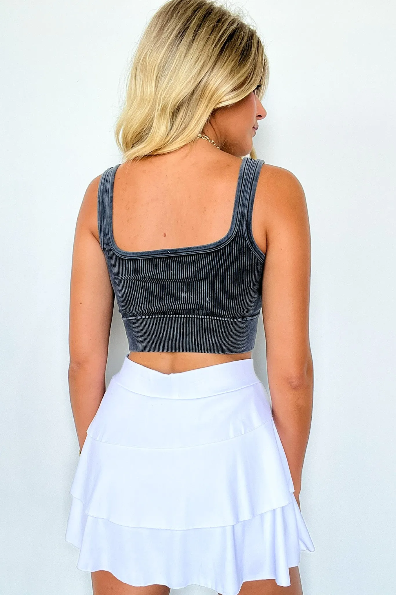 Swift Ways Washed Ribbed Cropped Bra Top!