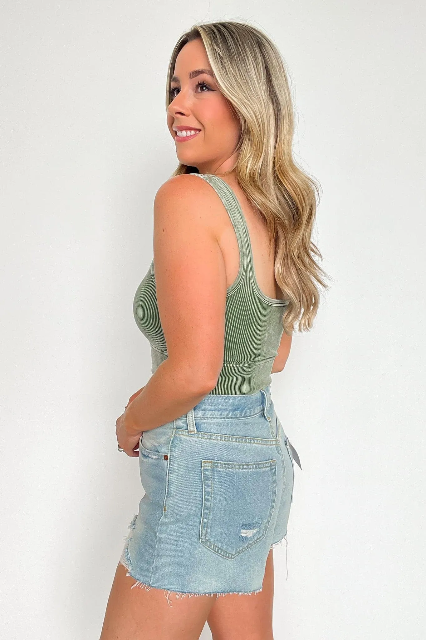 Swift Ways Washed Ribbed Cropped Bra Top!