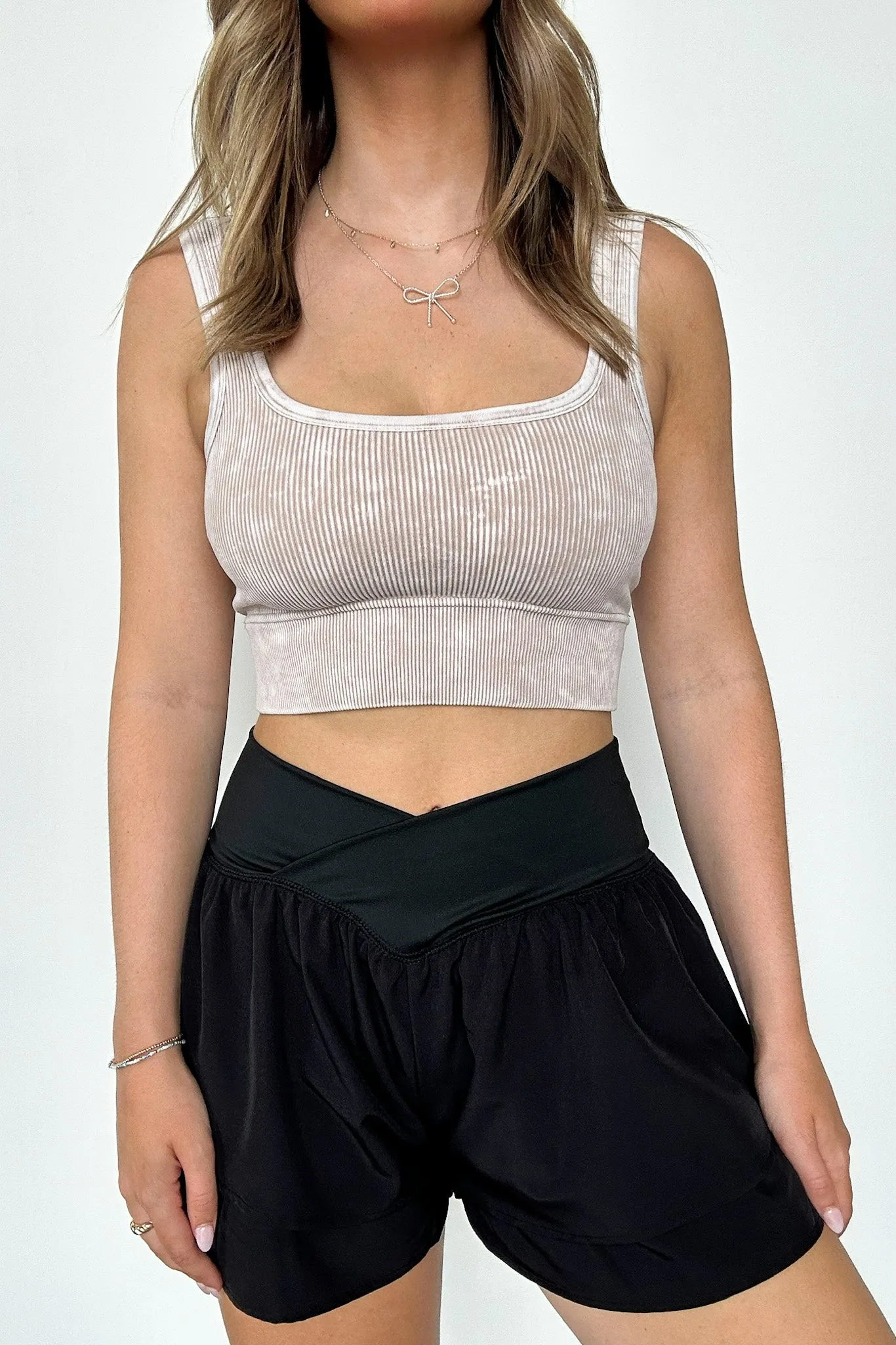 Swift Ways Washed Ribbed Cropped Bra Top!