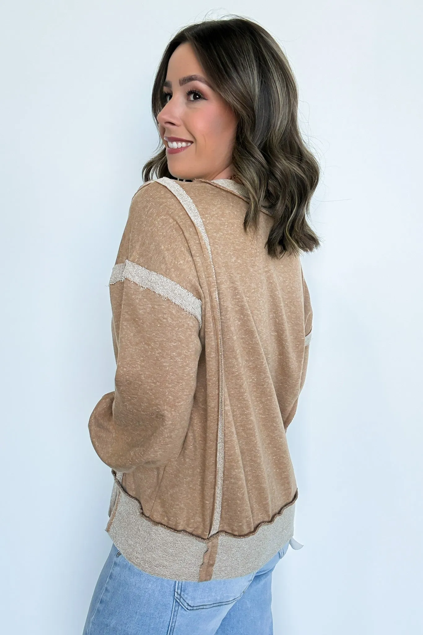 Taking Notes Exposed Seam Relaxed Sweatshirt - FINAL SALE