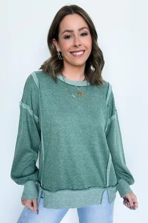 Taking Notes Exposed Seam Relaxed Sweatshirt - FINAL SALE