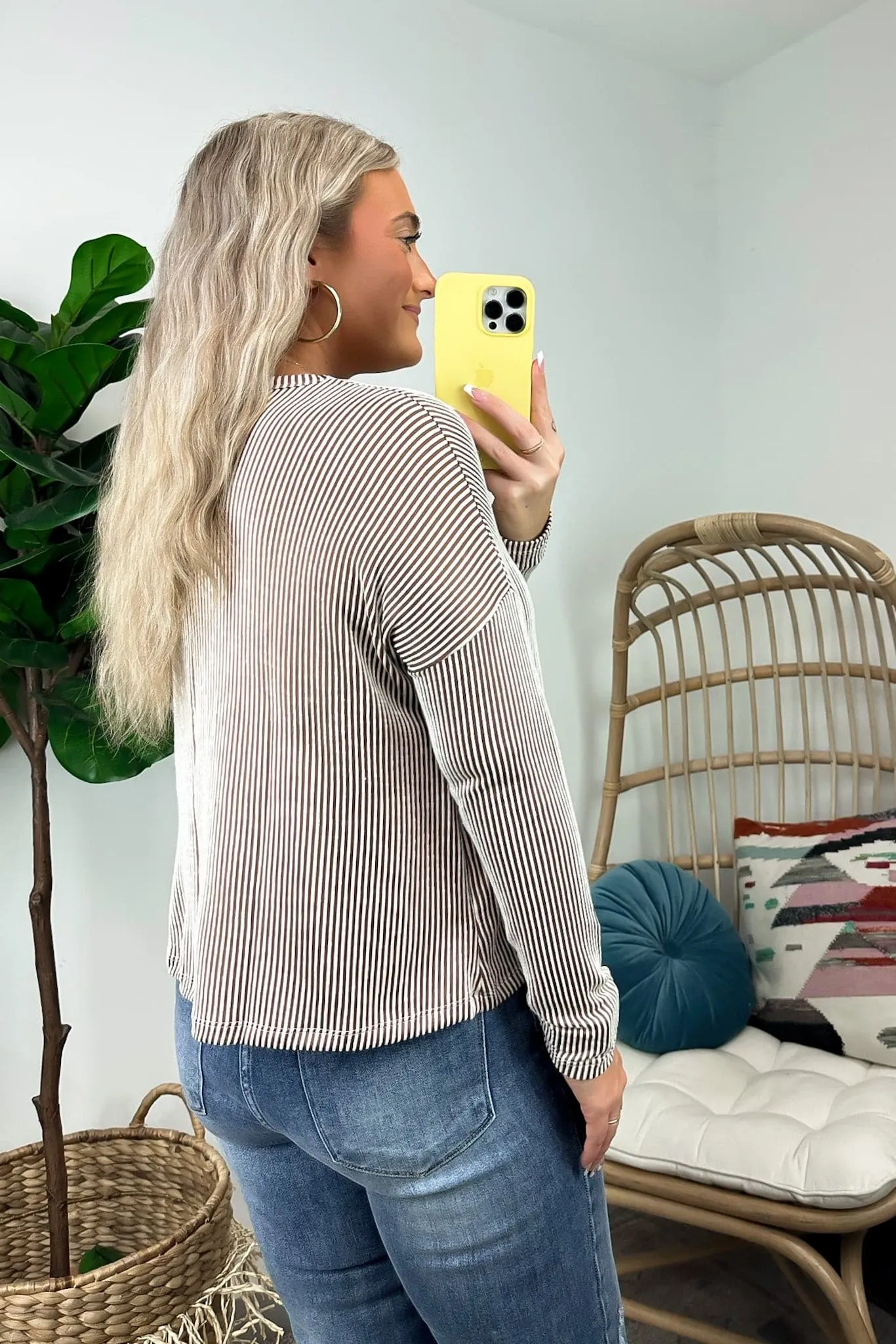Tamlynn Ribbed Boat Neck Drop Shoulder Top - BACK IN STOCK