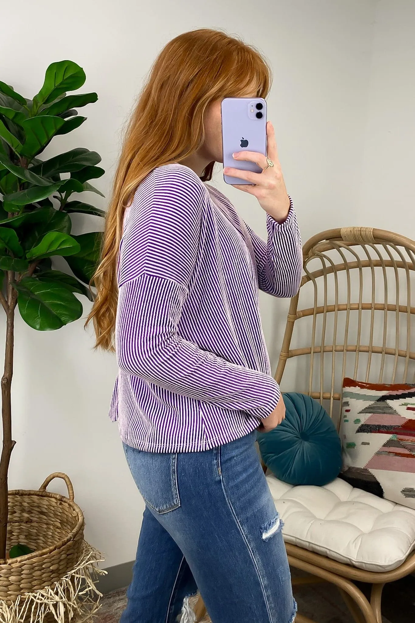 Tamlynn Ribbed Boat Neck Drop Shoulder Top - BACK IN STOCK