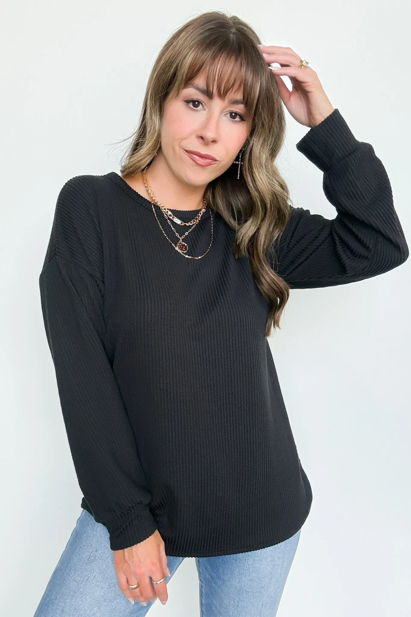 Taryn Ribbed Knit Puff Sleeve Top