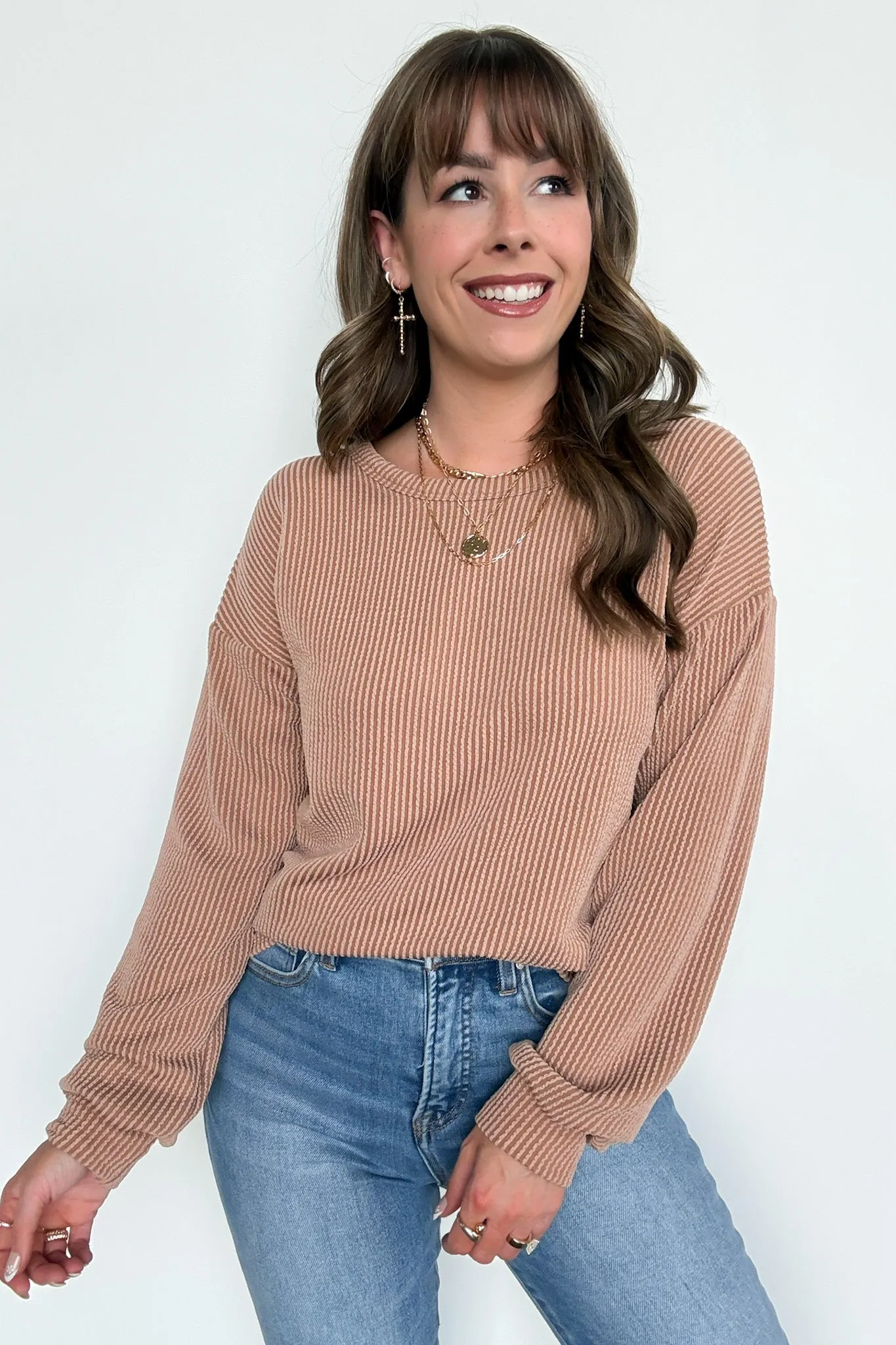 Taryn Ribbed Knit Puff Sleeve Top
