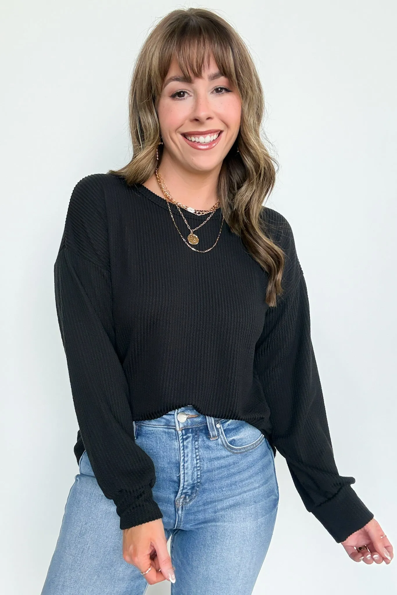 Taryn Ribbed Knit Puff Sleeve Top
