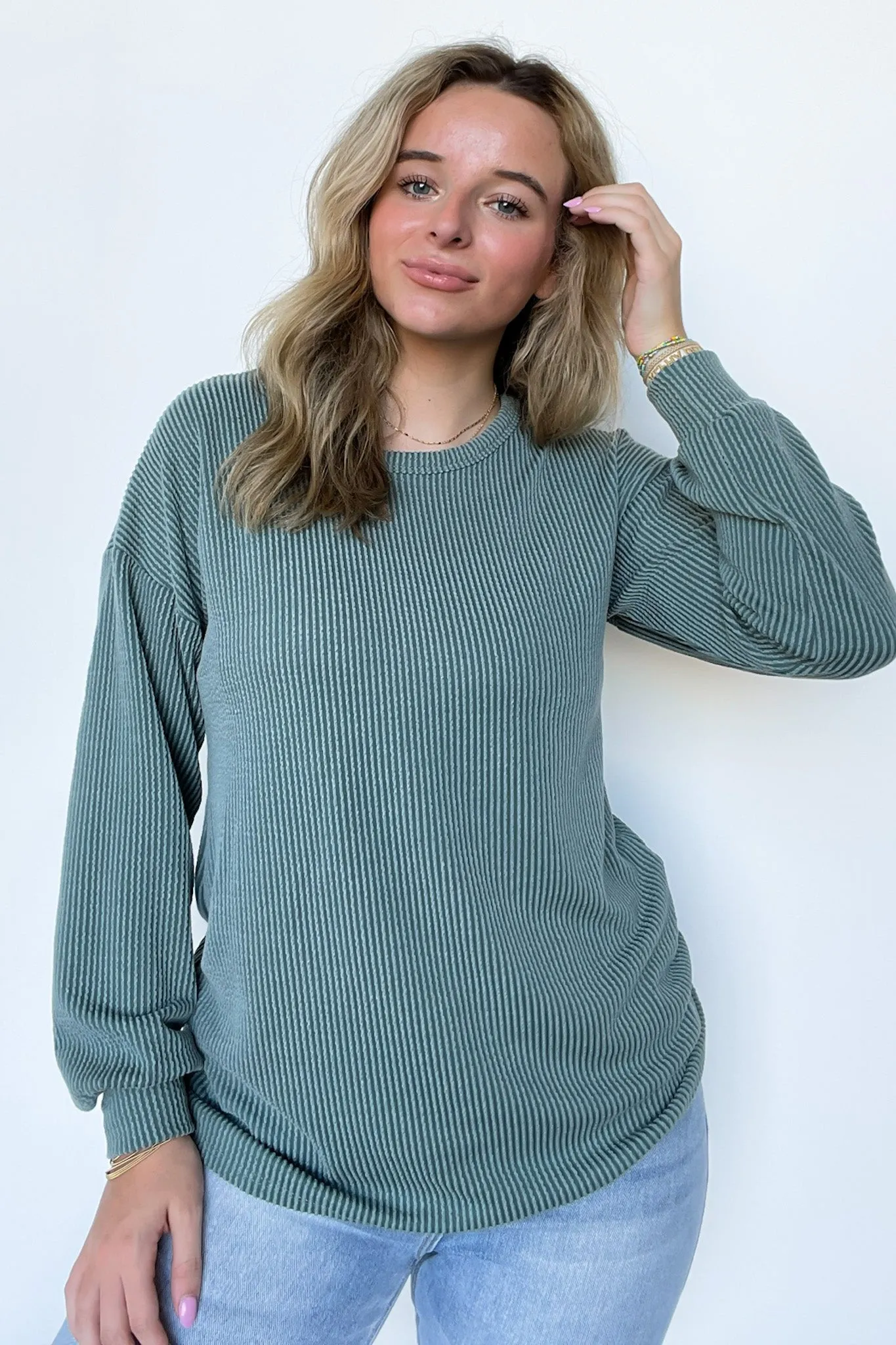 Taryn Ribbed Knit Puff Sleeve Top