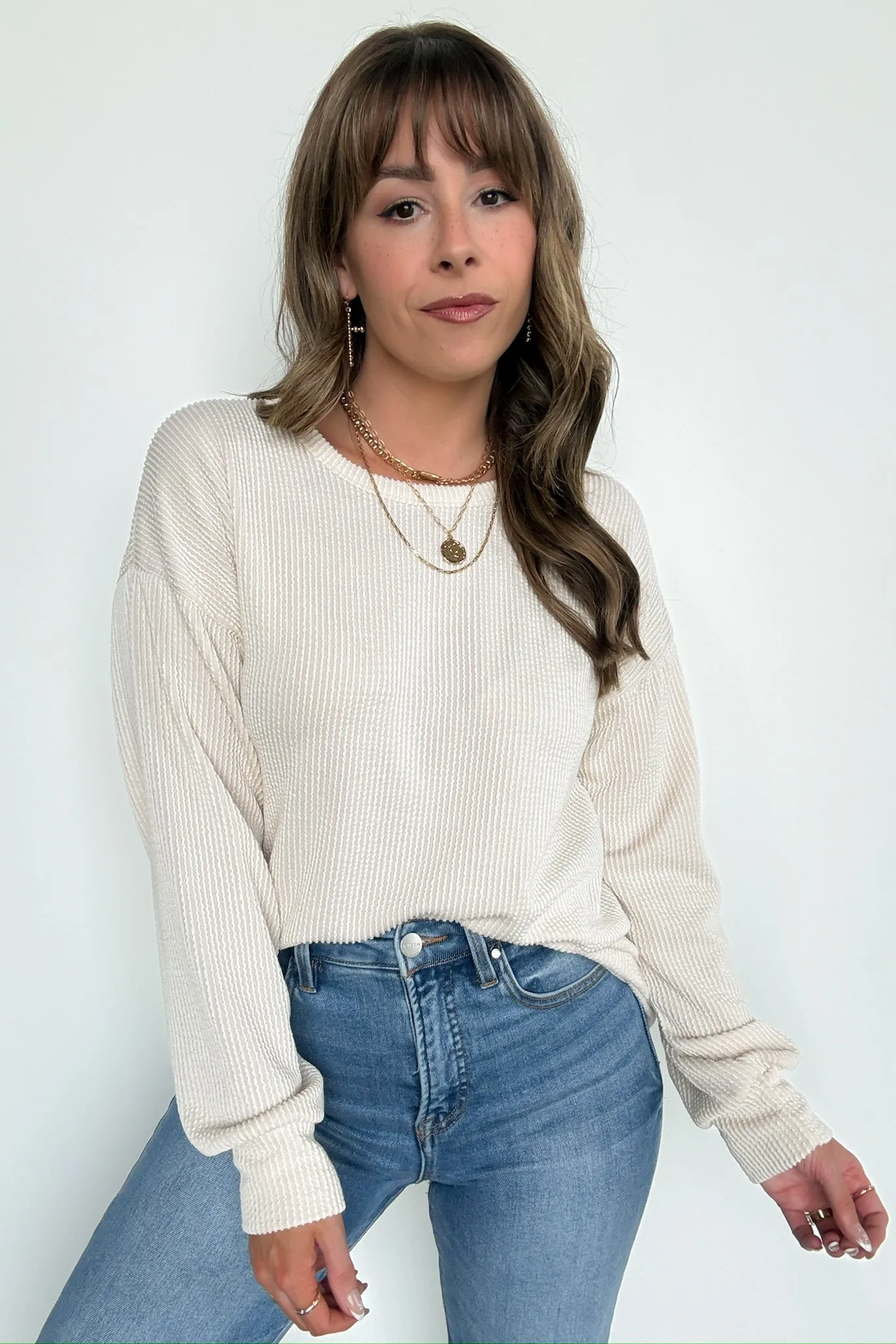 Taryn Ribbed Knit Puff Sleeve Top