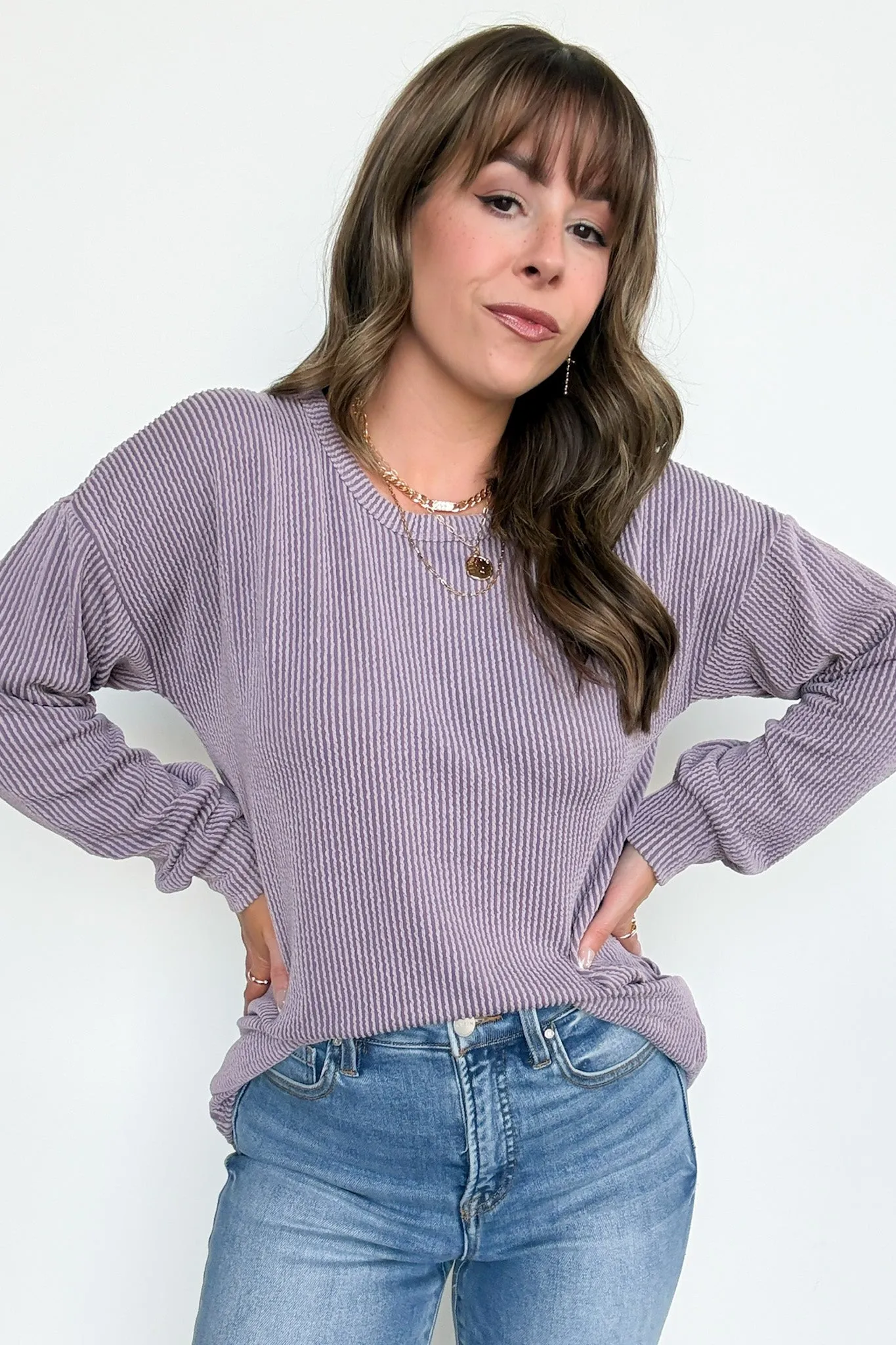 Taryn Ribbed Knit Puff Sleeve Top