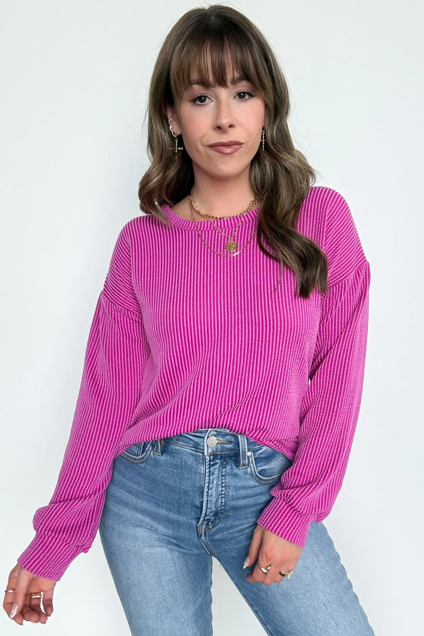 Taryn Ribbed Knit Puff Sleeve Top