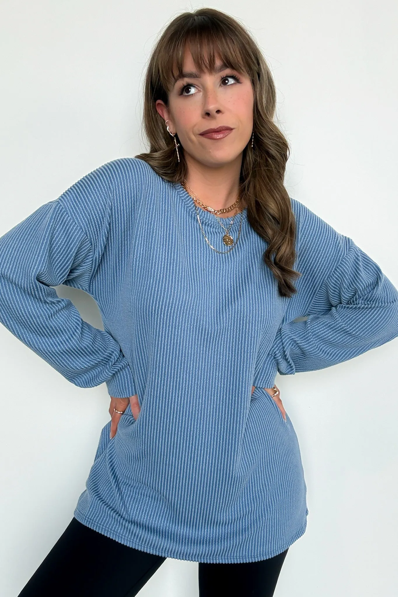 Taryn Ribbed Knit Puff Sleeve Top