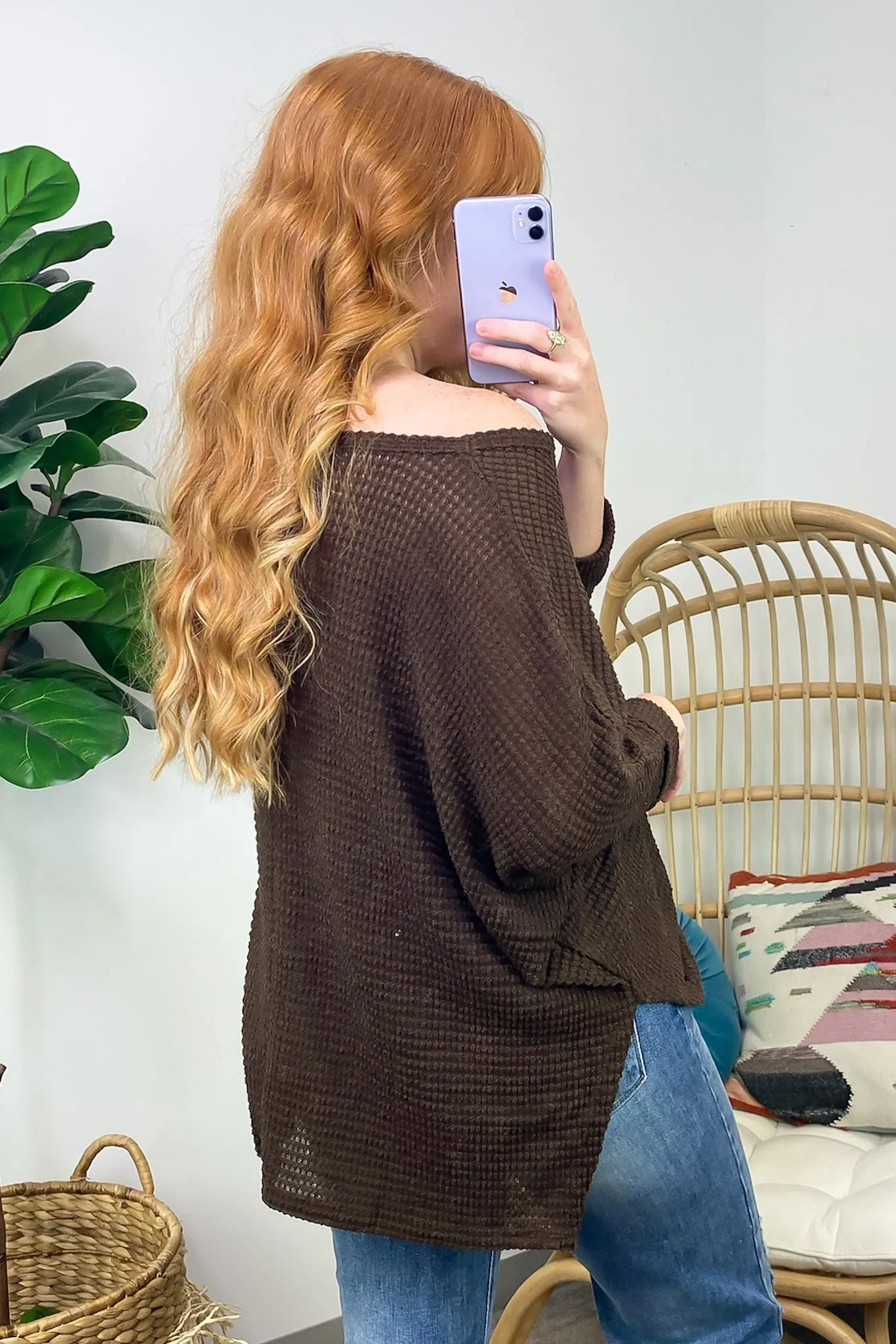 Tetrah V-Neck Waffle Knit Top - BACK IN STOCK