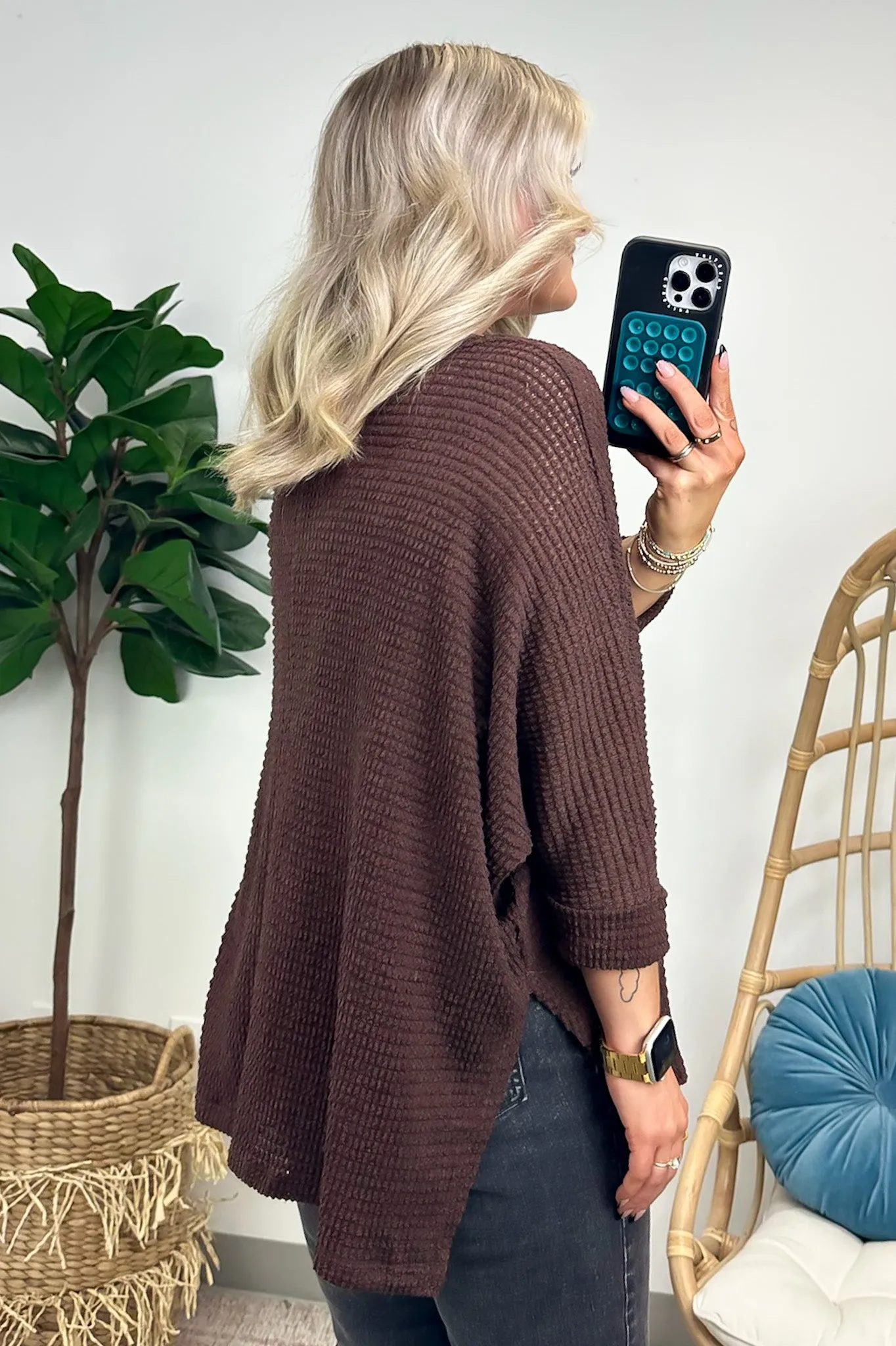 Tetrah V-Neck Waffle Knit Top - BACK IN STOCK